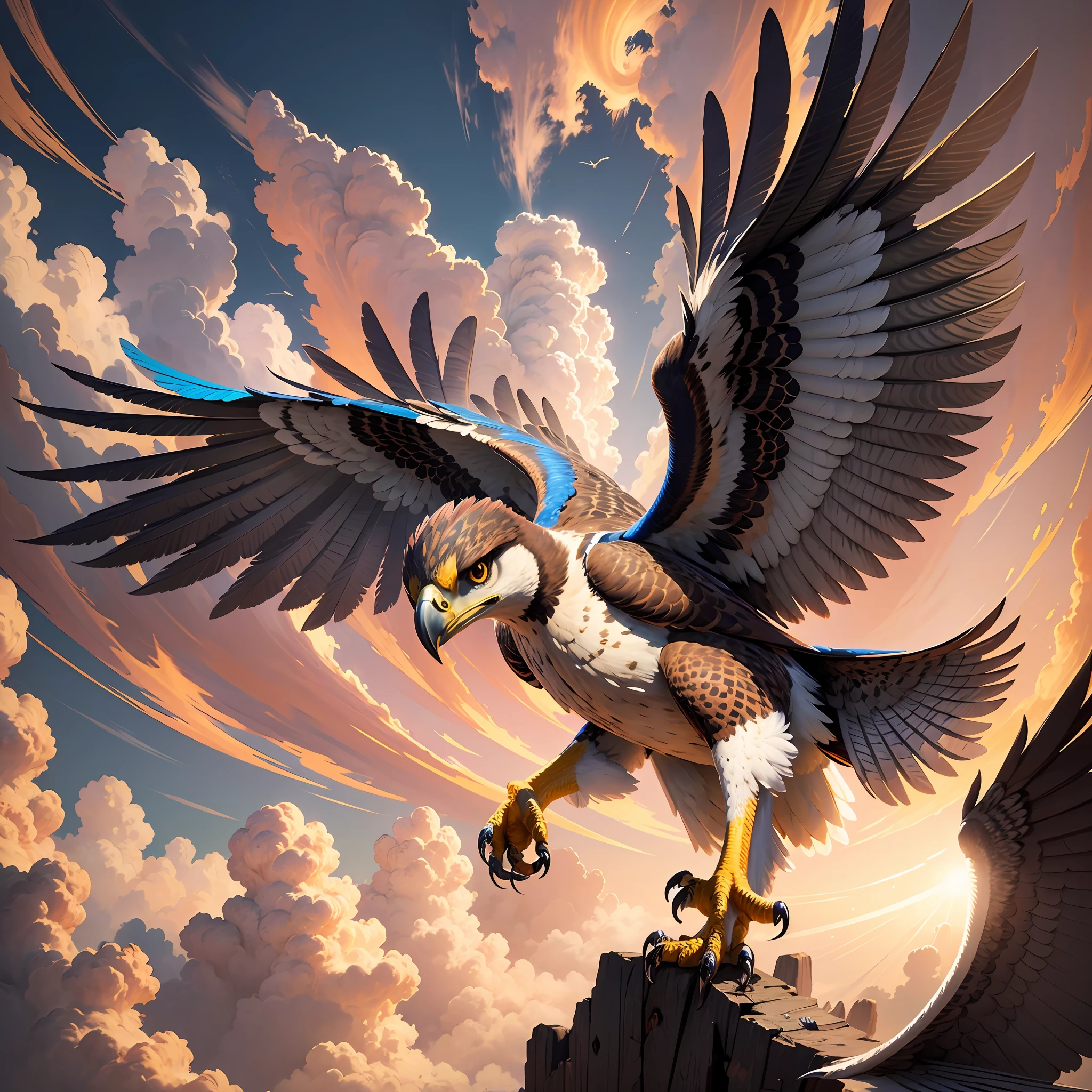 Wallpaper falcon, ultra HD, 8k , realistic, vivid and vibrant colors, powerful, king of the heavens --auto --s2