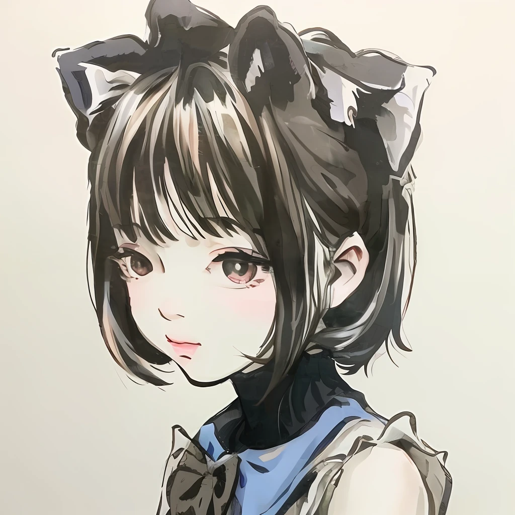A cute cat-eared little loli