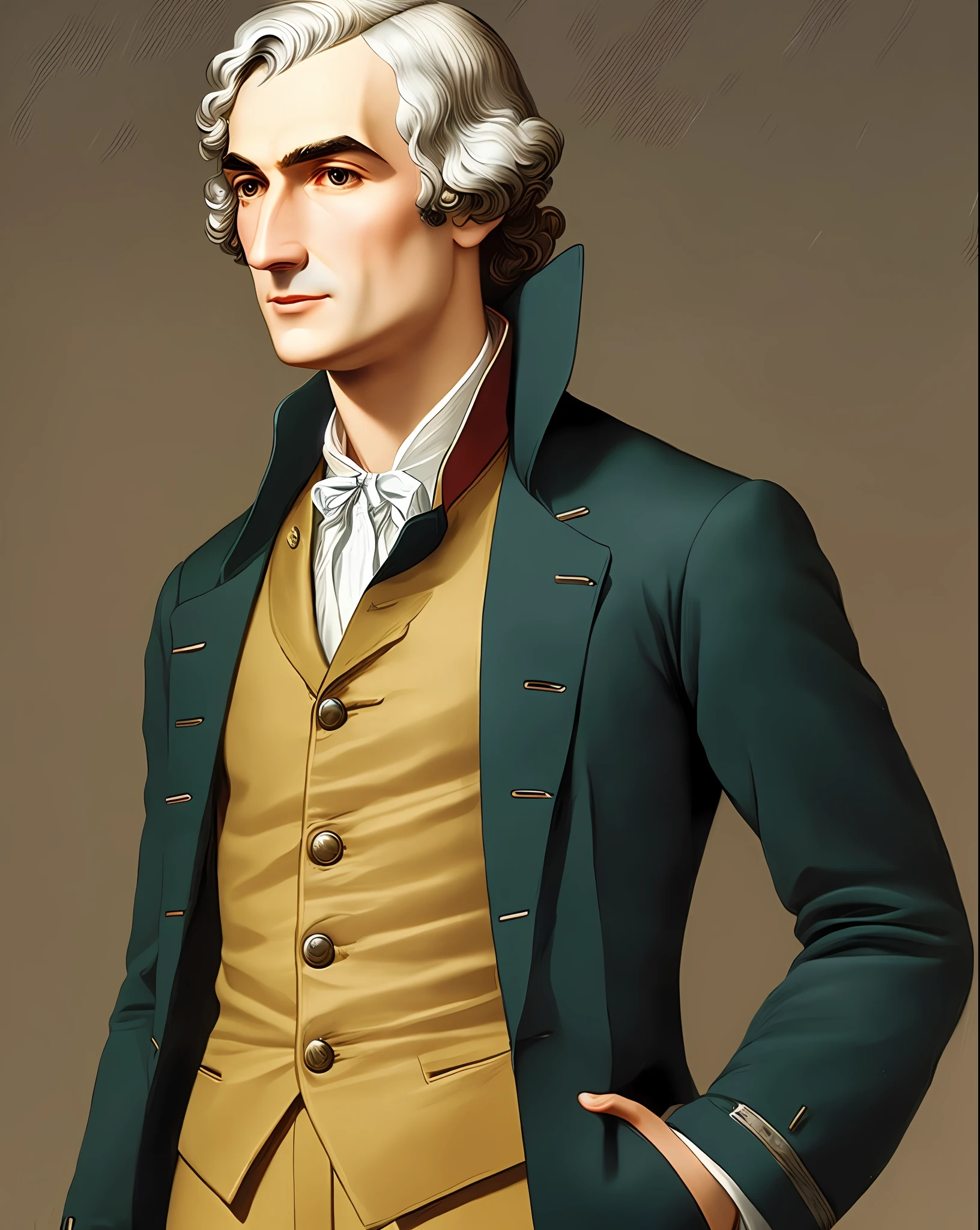 (Newton), a man with two curved eyebrows like paint, eyebrows divided into eight figures, and a body seven feet like silver. Buda jacket with a strip of Dutch Amsterdam silk at the waist