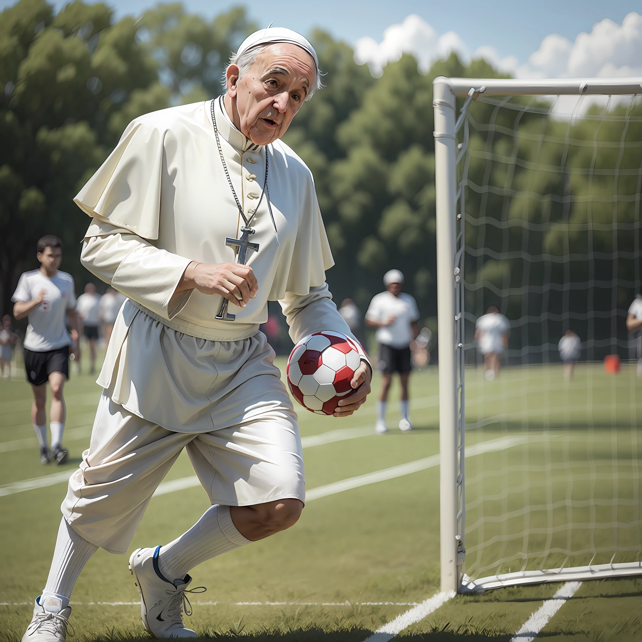 Photo of Pope Francis playing football --auto --s2