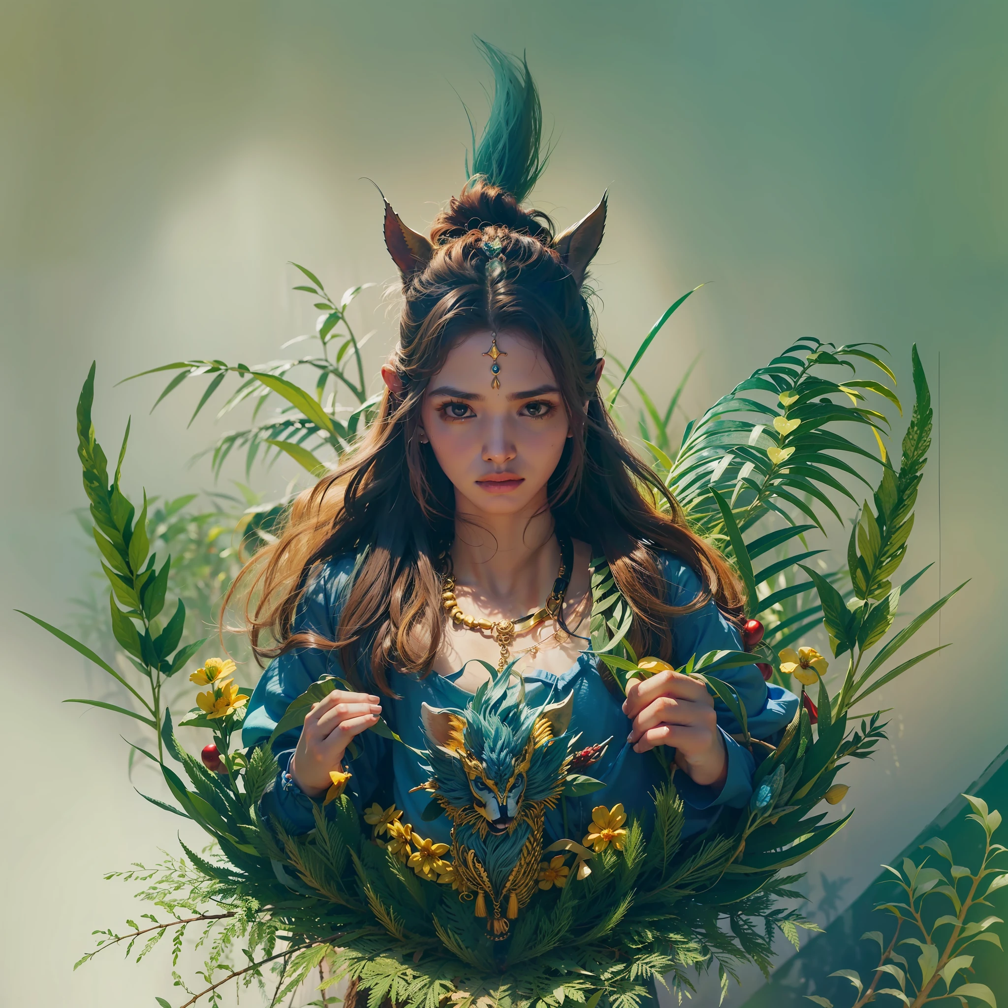 create an illustration of the curupira, The Curupira is a mythical being of Brazilian folklore known for being the guardian of the forest and for punishing those who enter it to cut down trees or hunt the animals