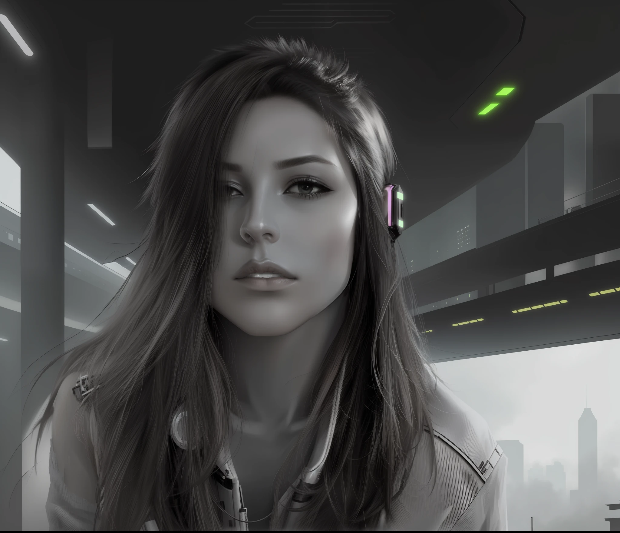Futuristic, neo punk, polluted