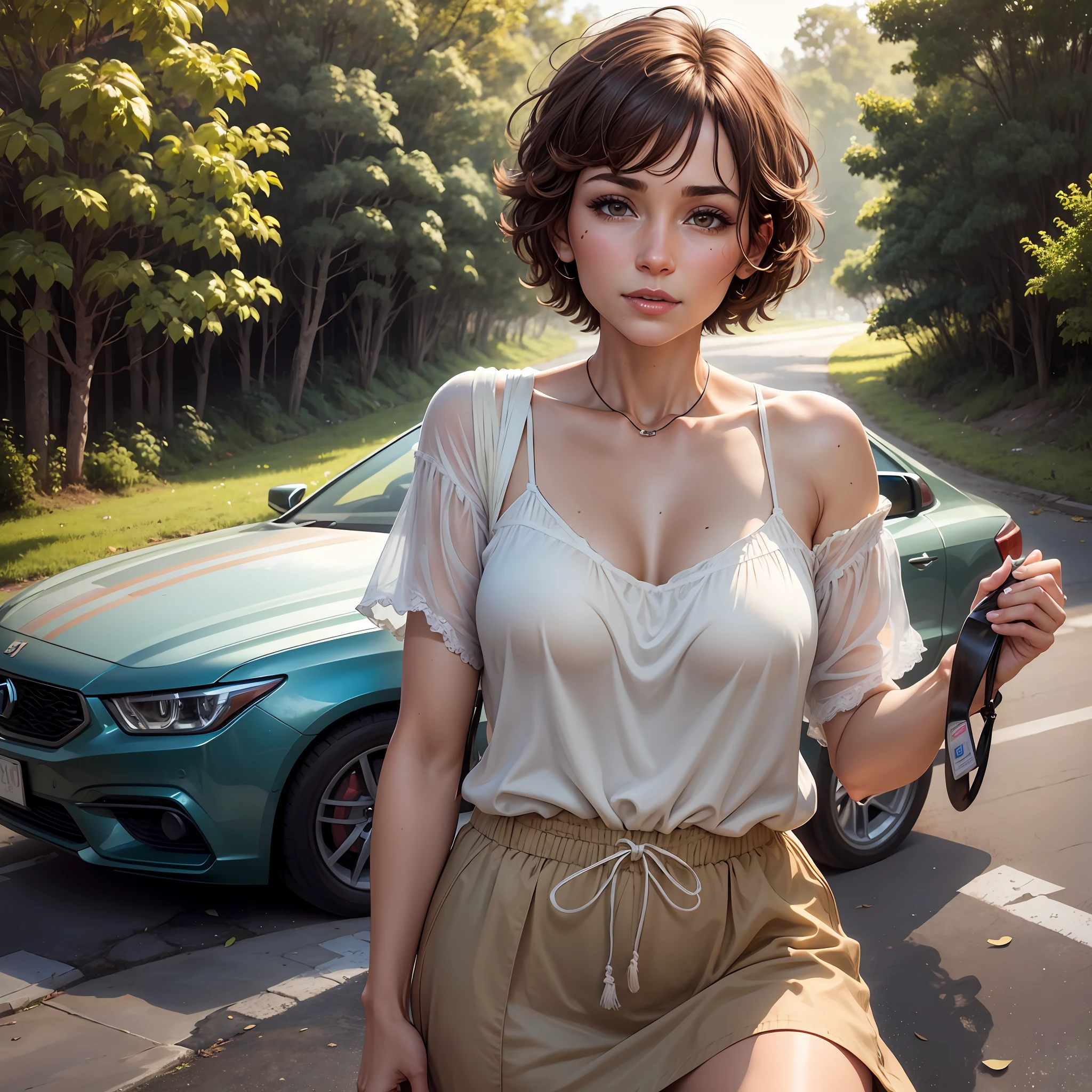 40 year old woman short hair light brown --auto --s2