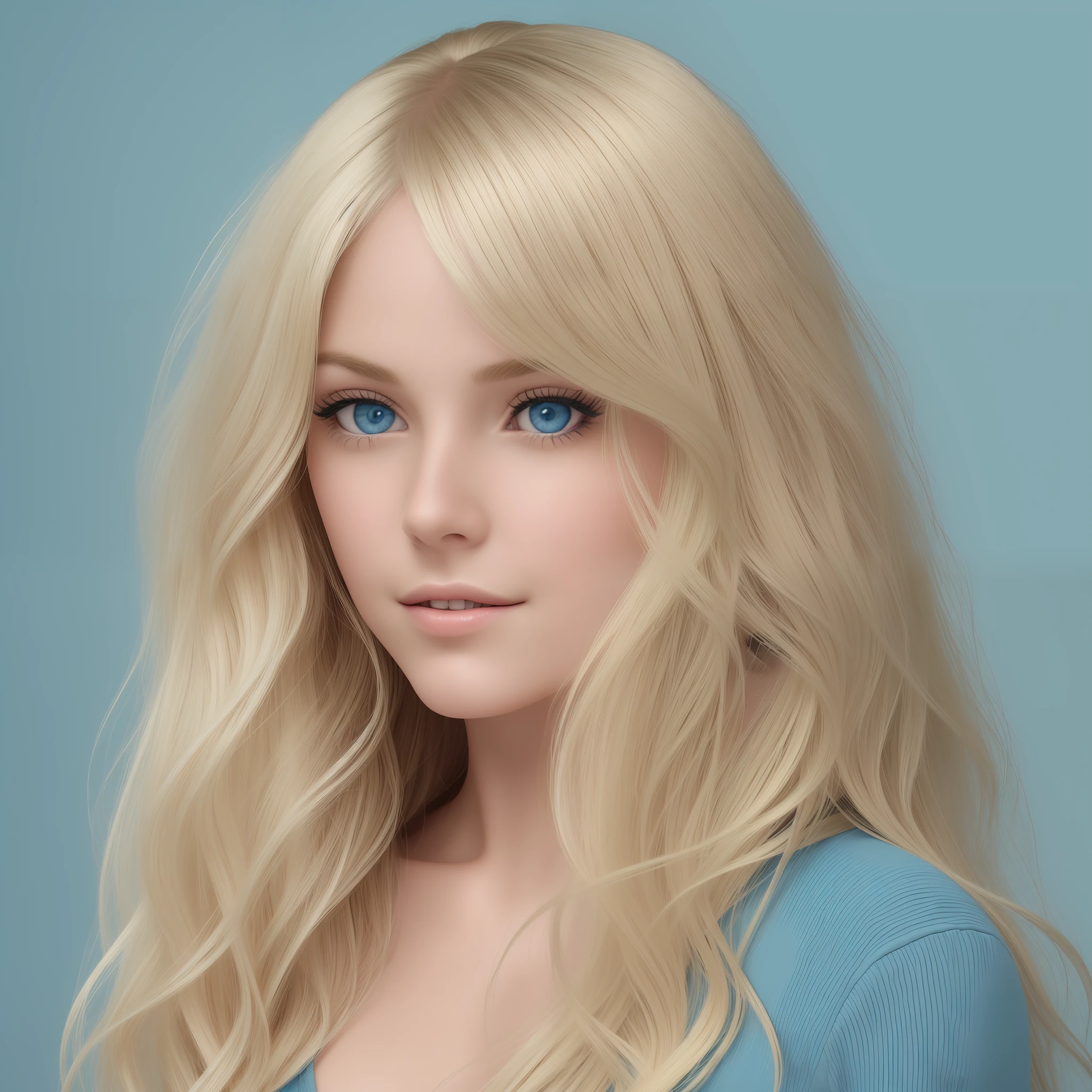 blonde woman with blue eyes about 45 years, well groomed and long wavy hair posing for a photo, blonde hair blue eyes, long blonde hair and blue eyes, blonde hair and blue eyes, blonde hair blue eyes, blonde beautiful young girl, beautiful blonde girl, beautiful blonde woman, blue eyes and blonde hair, blonde blonde hair, clean blonde hair,  flowing blonde hair, young blonde woman --auto --s2