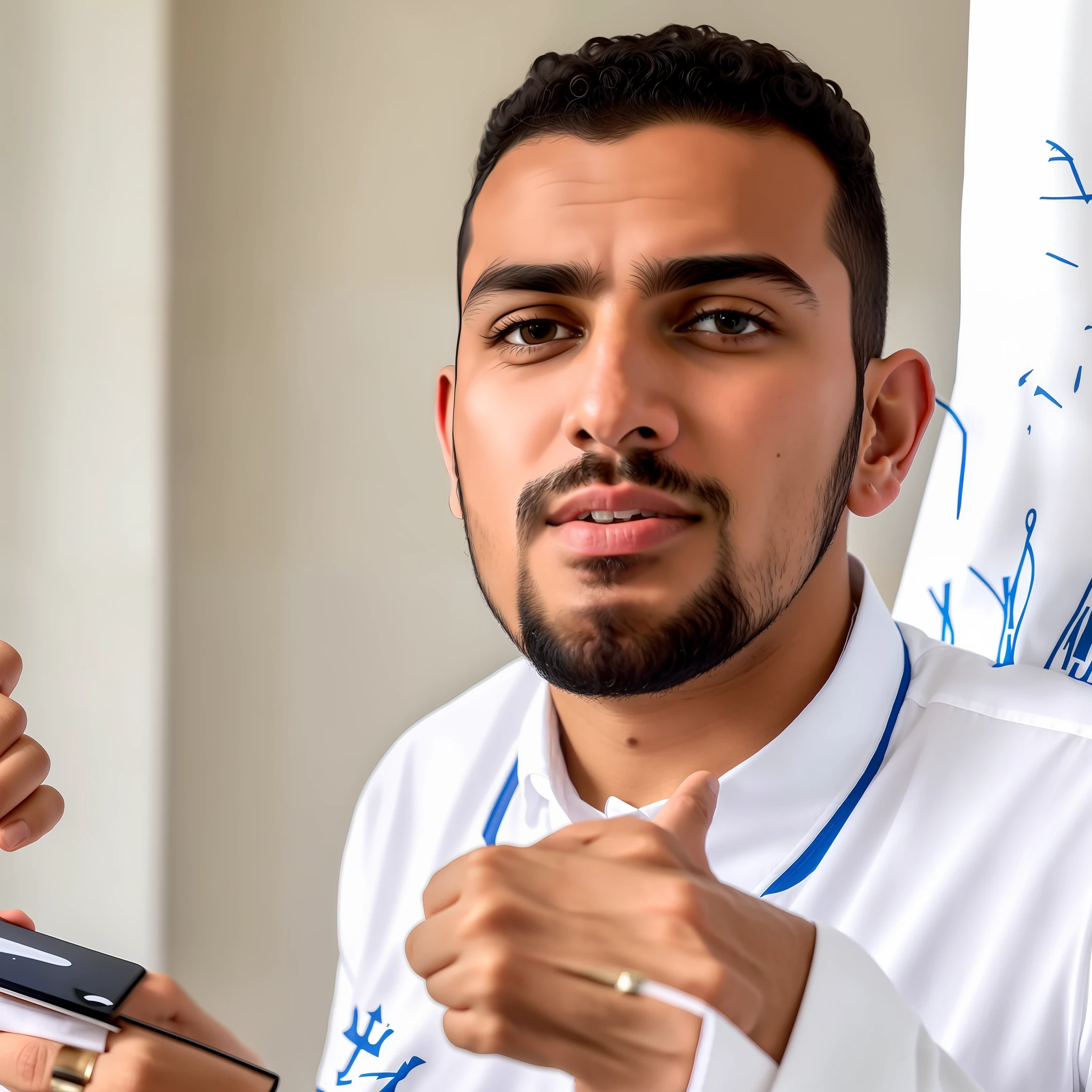 arafed man in a white shirt giving a thumbs up, mohamed chahin, ismail, riyahd cassiem, mohamed reda, taken in the early 2020s, saadane afif, profile pic, 1614572159, joseph moncada, ahmad merheb, saâdane afif