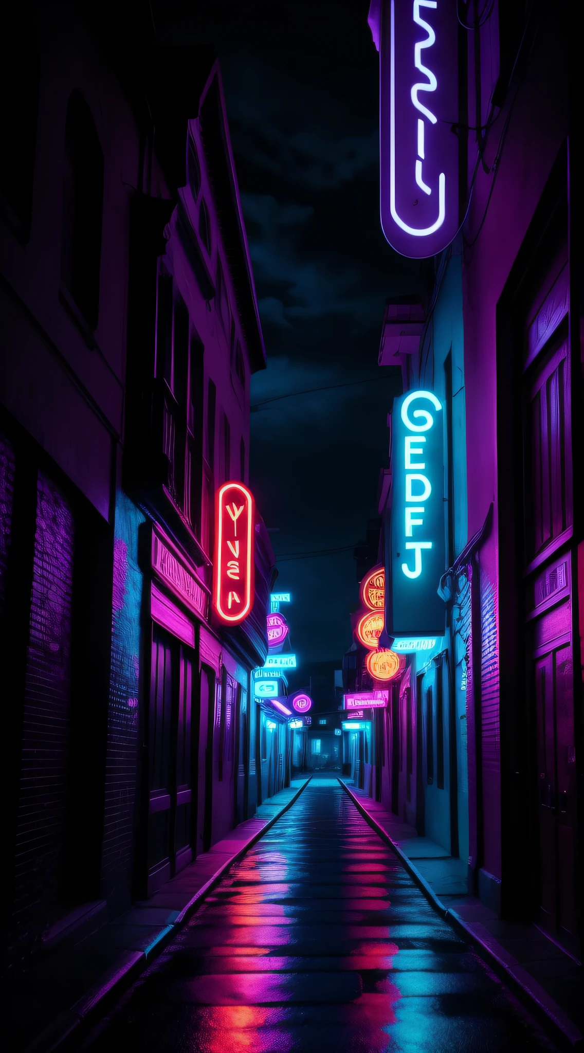 beatyful place , dark neon