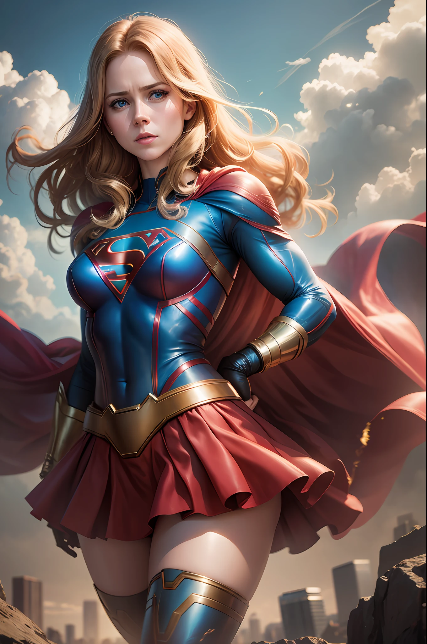 Amy Adams as Supergirl, realistic, high definicion, ultra resolution, Fujifilm XT3, detailed, 64k, - --auto --s2