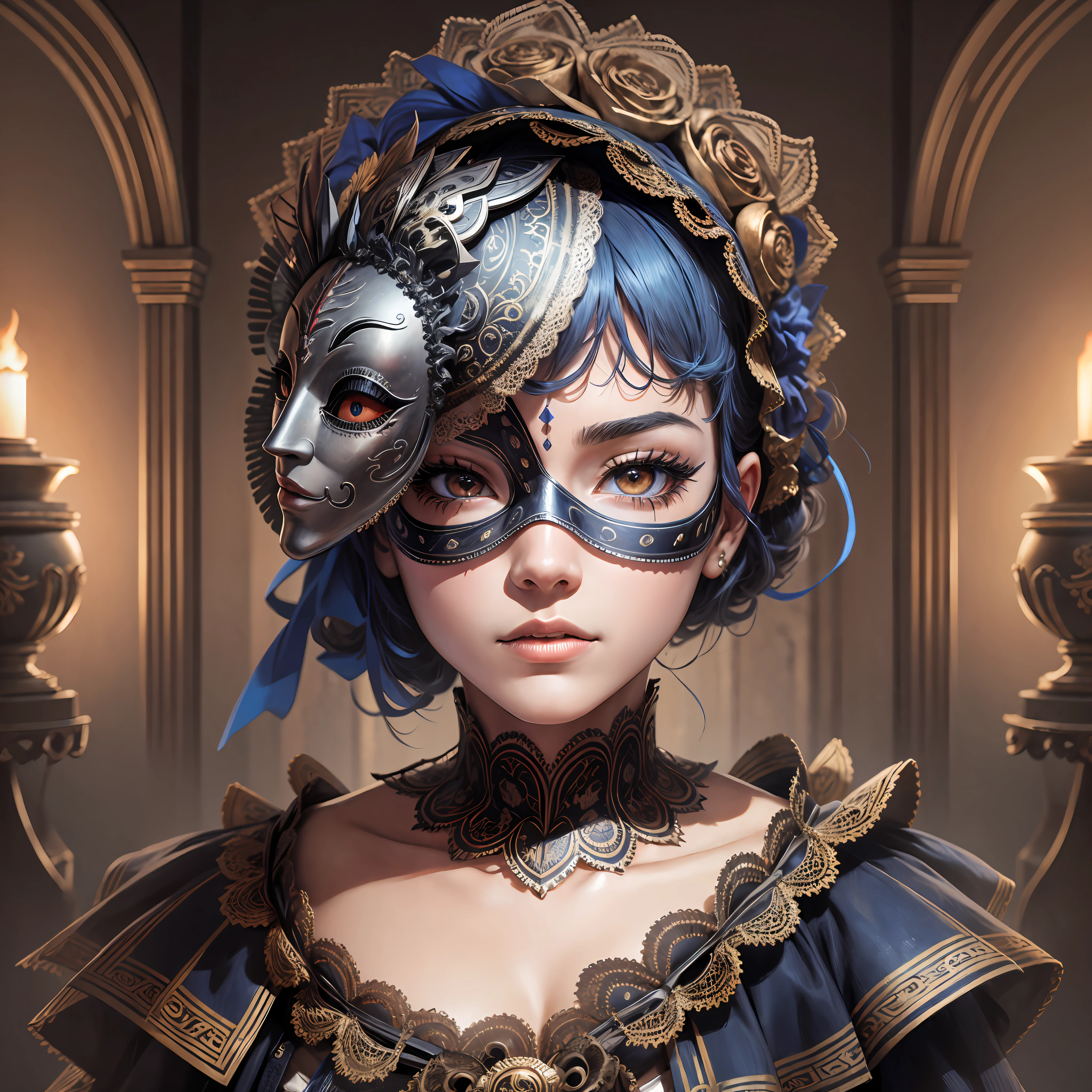 mascara de teatro, persona mask, ultra detail, masterpiece, ultrarealist, wallpaper, 4k --auto --s2