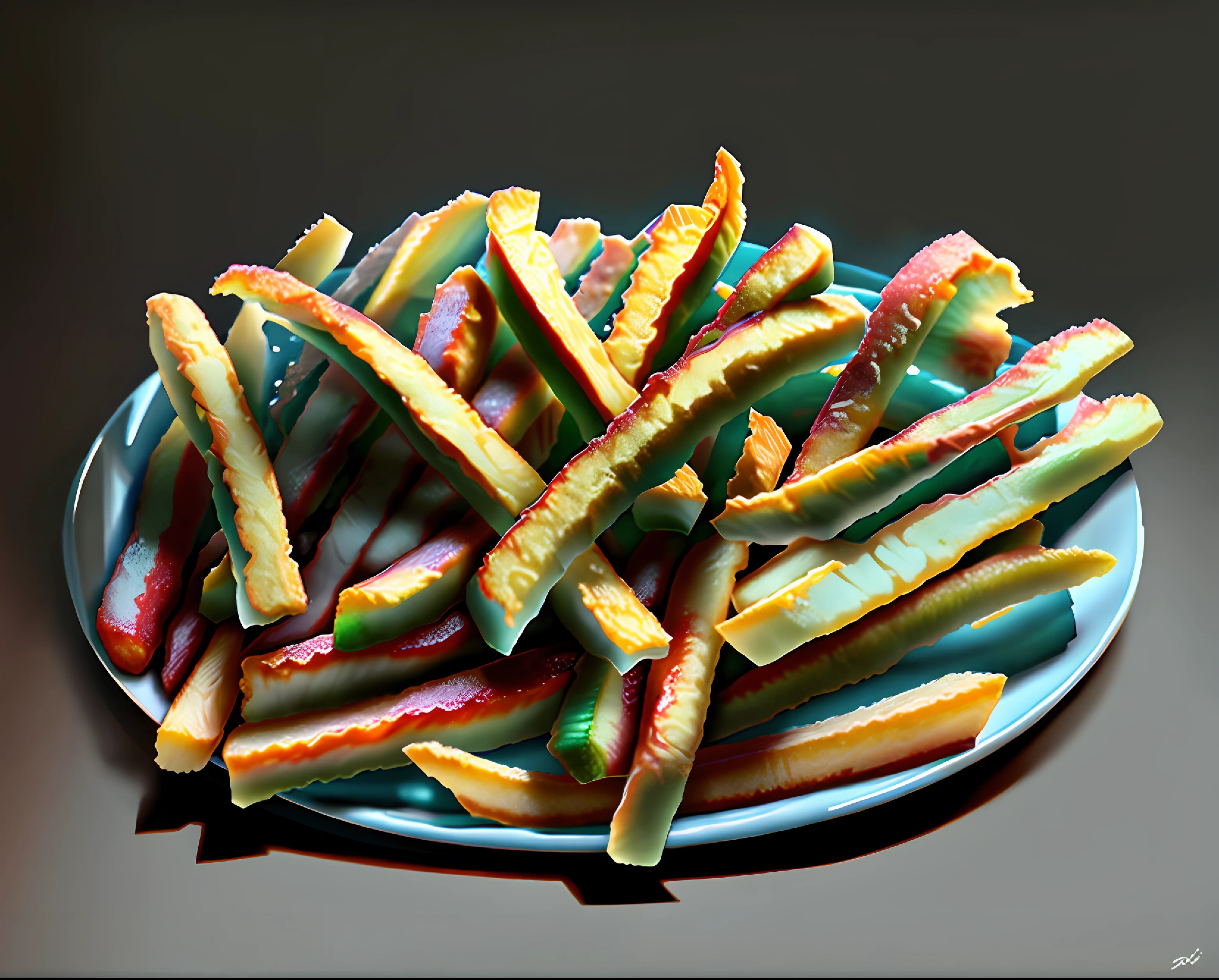 a close up of a plate of french fries on a table, fries, french fries on the side, french fries, best fries, with fries, serving fries, chips, inspired by Pia Fries, crisp image, fry, french fries as arms, ❤🔥🍄🌪, very crispy, fast food, crisps, potato, style of chippy, crisp hd image, BioPunkAI