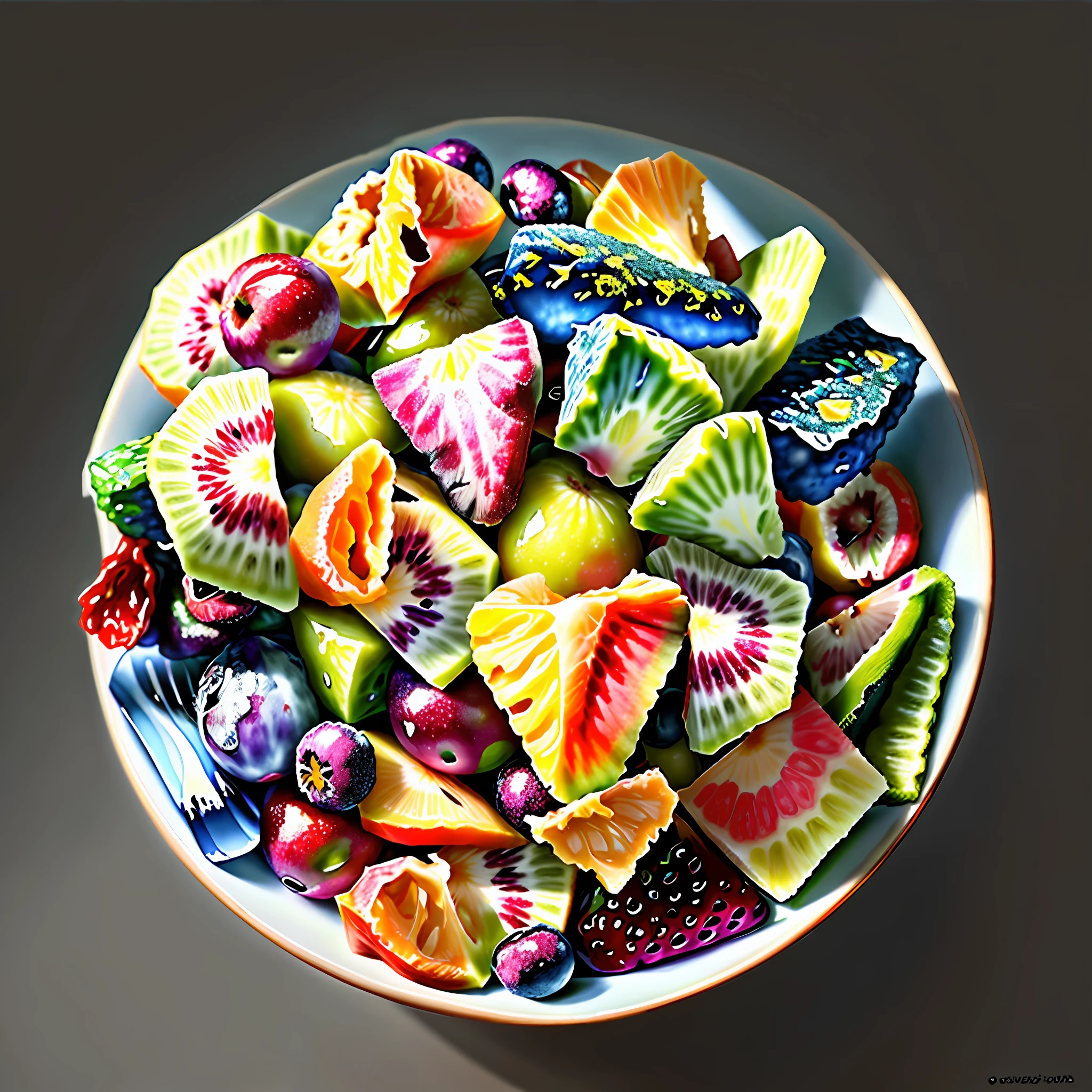 there is a bowl of fruit that is sitting on a table, bowl of fruit, (a bowl of fruit)!!!!!!!!!, fresh fruit, fruit bowl, fruits, fruit, yummy, plates of fruit, professional fruit photography, a colorful, 2995599206, gems and diamond for fruit, tropical fruit, a brightly coloured, bowl, BioPunkAI