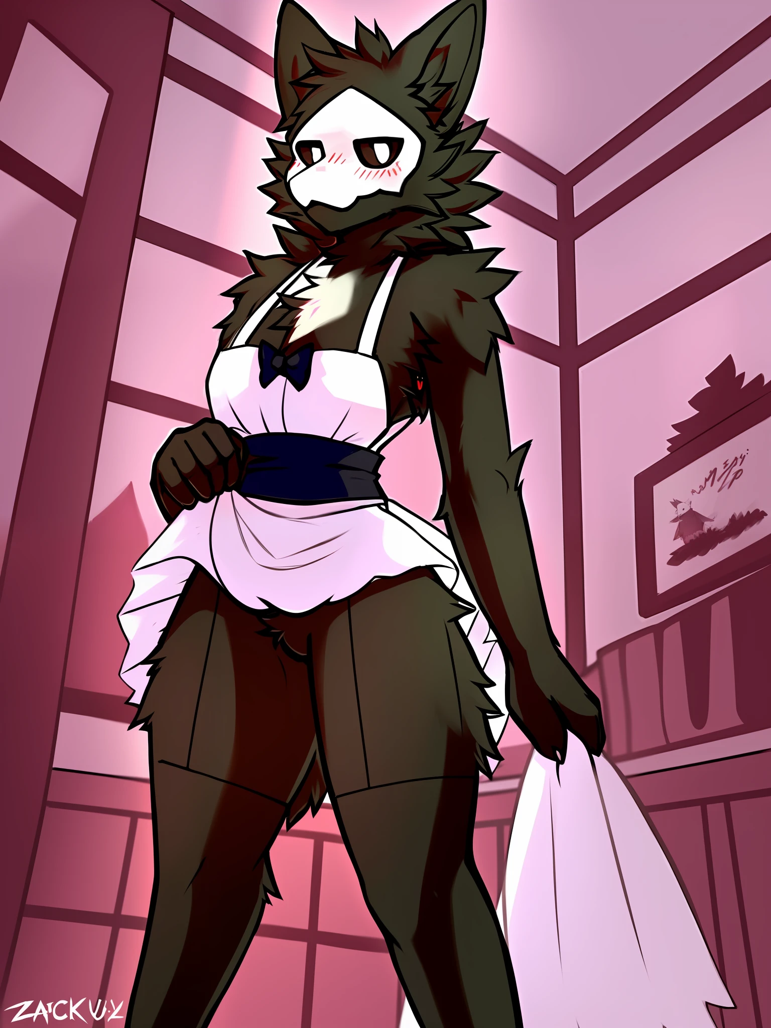 by zackary911, hioshiru, zackary911, puro, anthro, male, solo, maid, mommy, micro