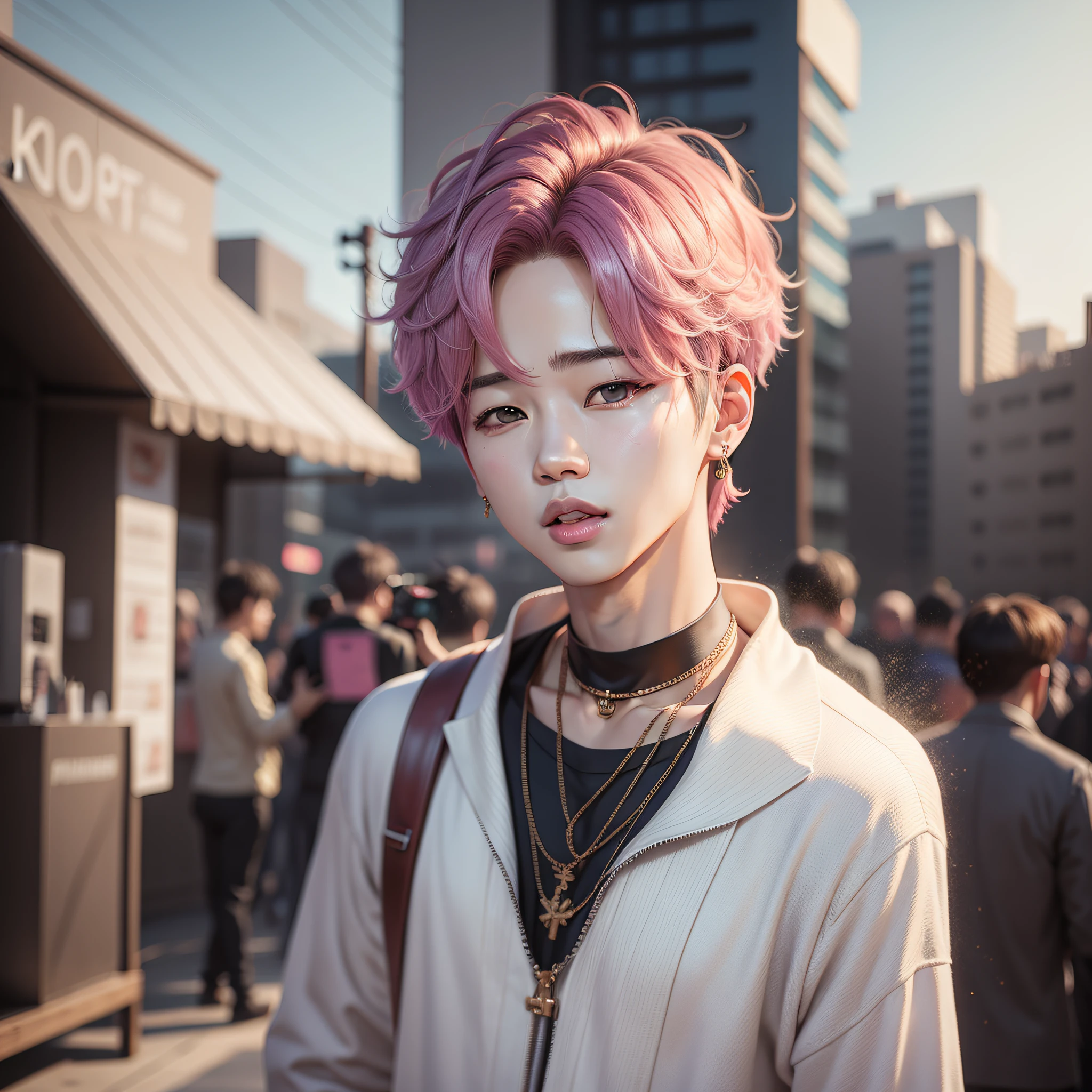 kpop singer BTS Jimin in photorealistic visuals