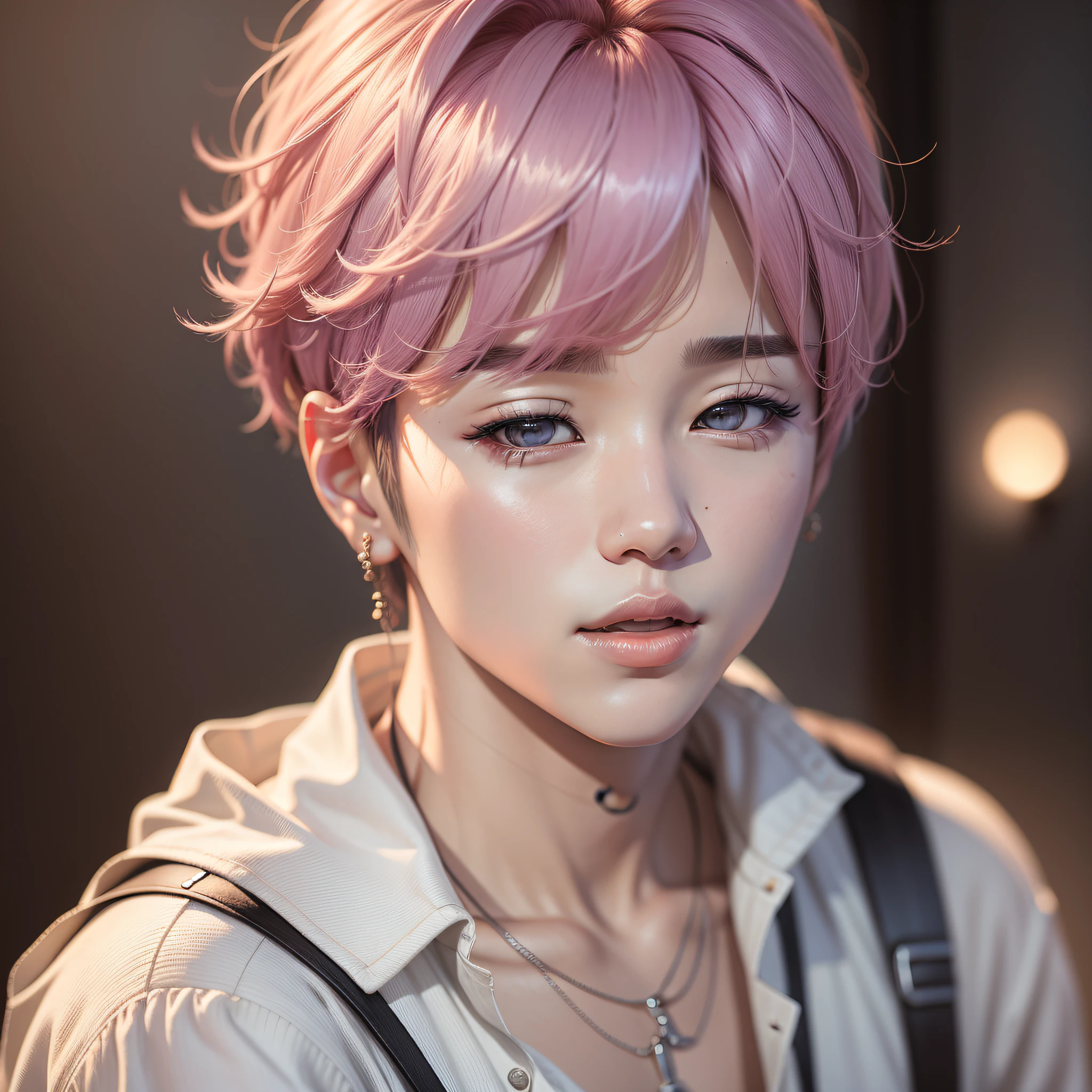 kpop singer BTS Jimin in photorealistic visuals
