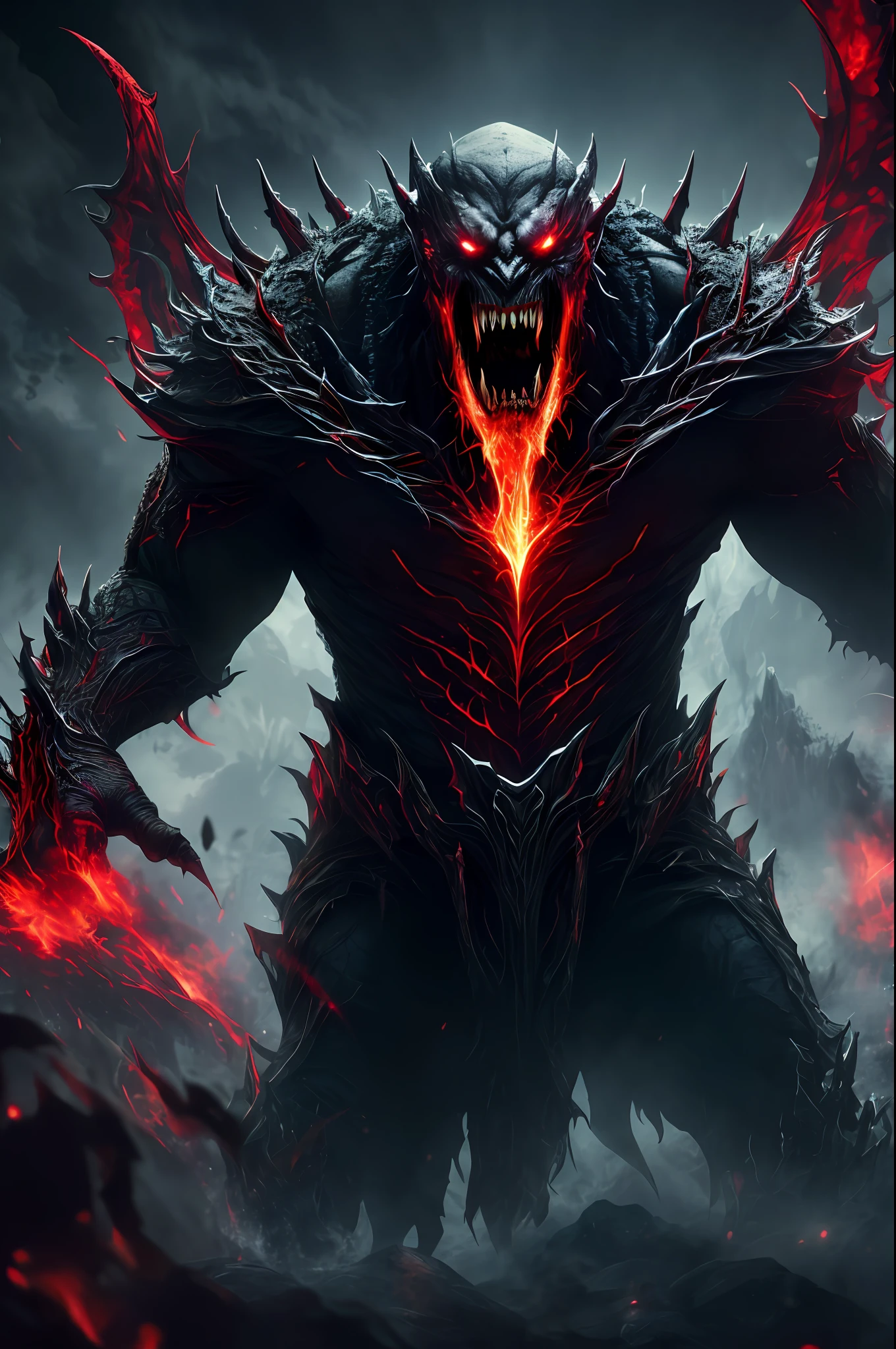 (Extremely detailed 8k wallpaper), a mid shot photo of a terrifying vampire fear elder, complex, highly detailed, and dramatic