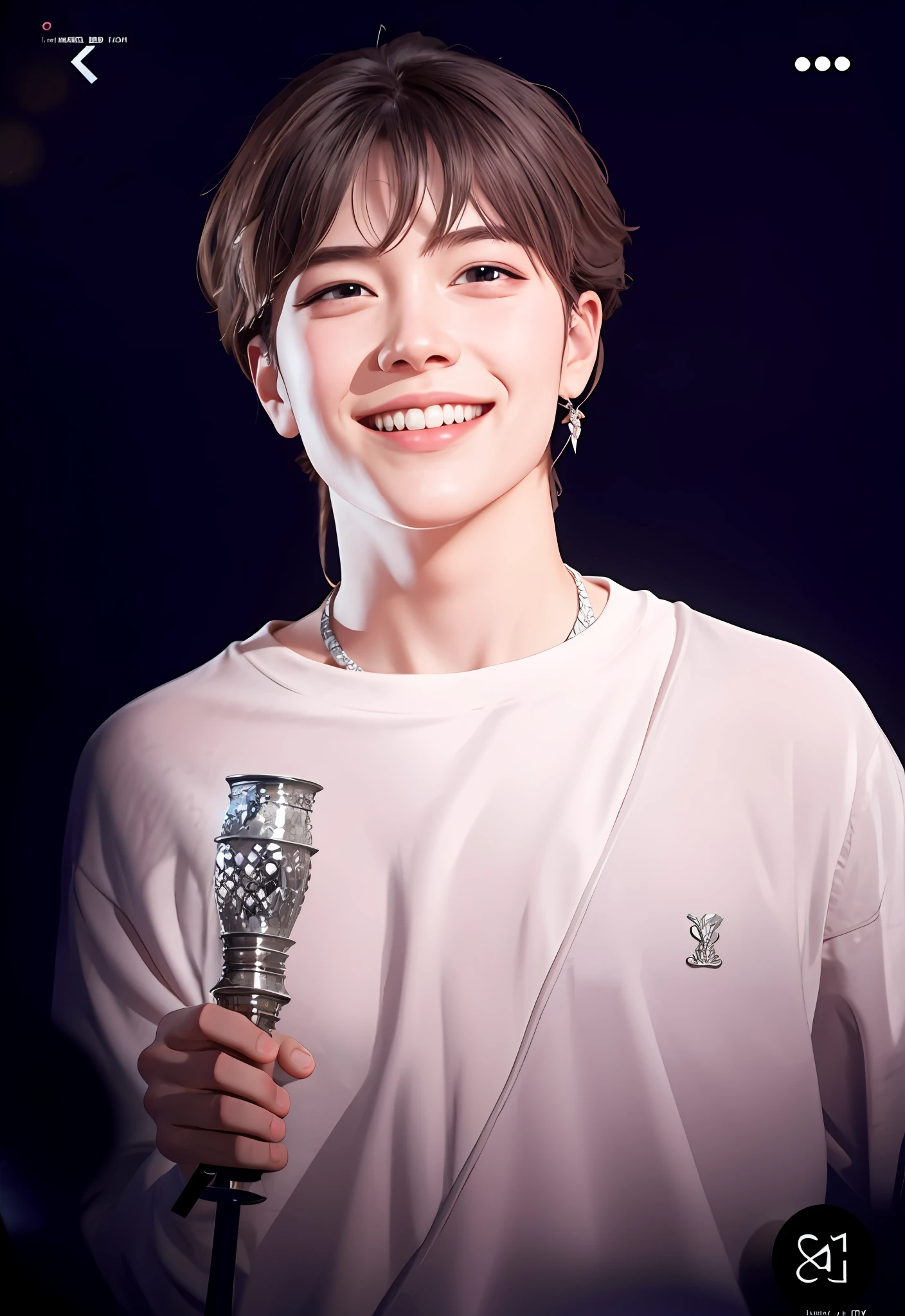 A beautiful man smiling, delicate face, masterpiece, high resolution, 8k, intricate details, best quality, (realistic, highly detailed)
