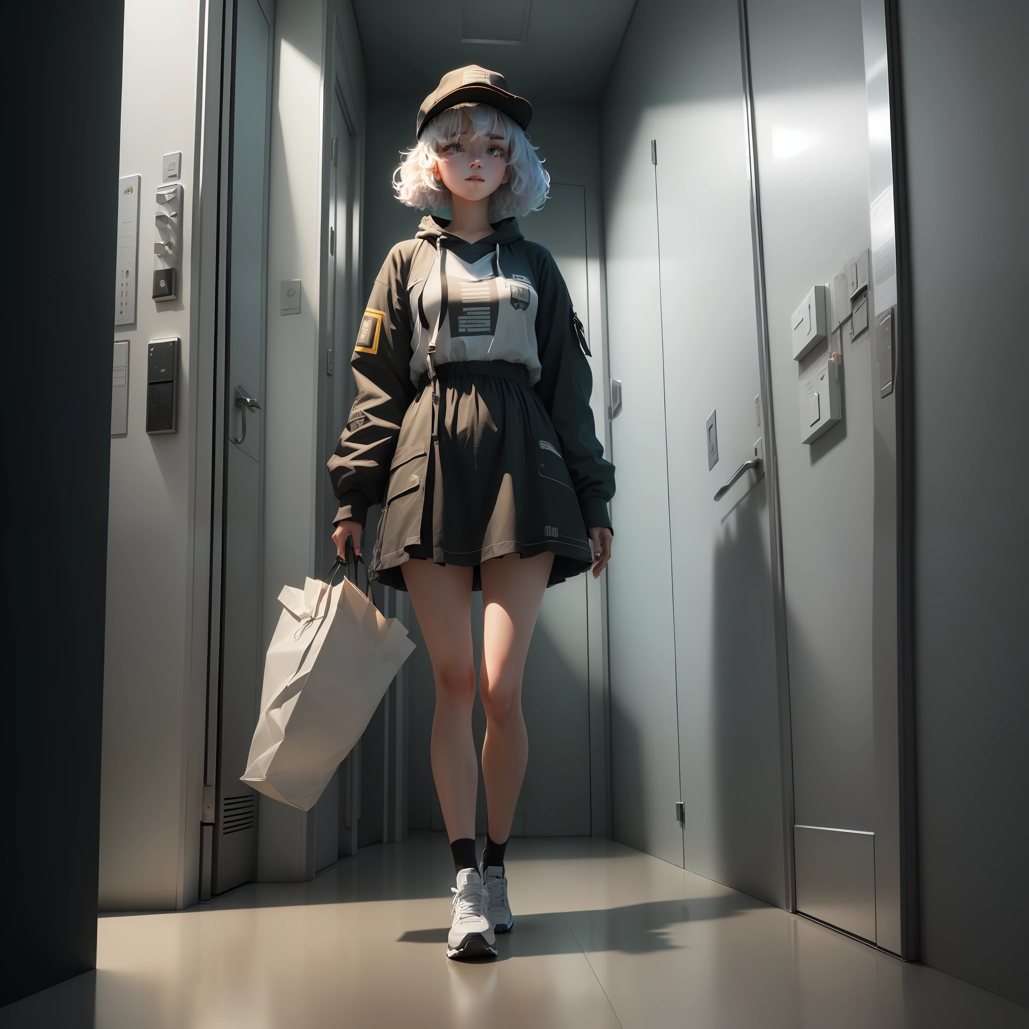 Masterpiece, best quality, (very detailed CG unity 8k wallpaper), (best quality), (best illustration), (best shadow), "I don't belong here, I don't care if it hurts, I want to have control, I want a perfect body, I want a perfect soul, I want you to pay attention, when I'm not around, you are so special, I hope I am special, but I'm a ghost, I'm a weirdo, what the hell am I doing here?" , I don't belong here, oh oh, she ran out the door, she's running", isometric 3D, octane rendering, ray tracing, very detailed
