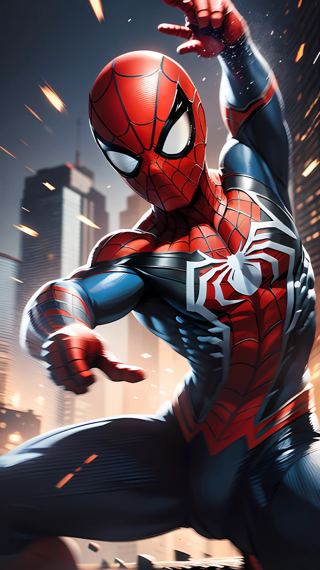 solo, masterpiece, best quality, medium shot of Spider-Man, wonder, fighting stance, dynamic angle (ultra realistic 8k) --auto --s2
