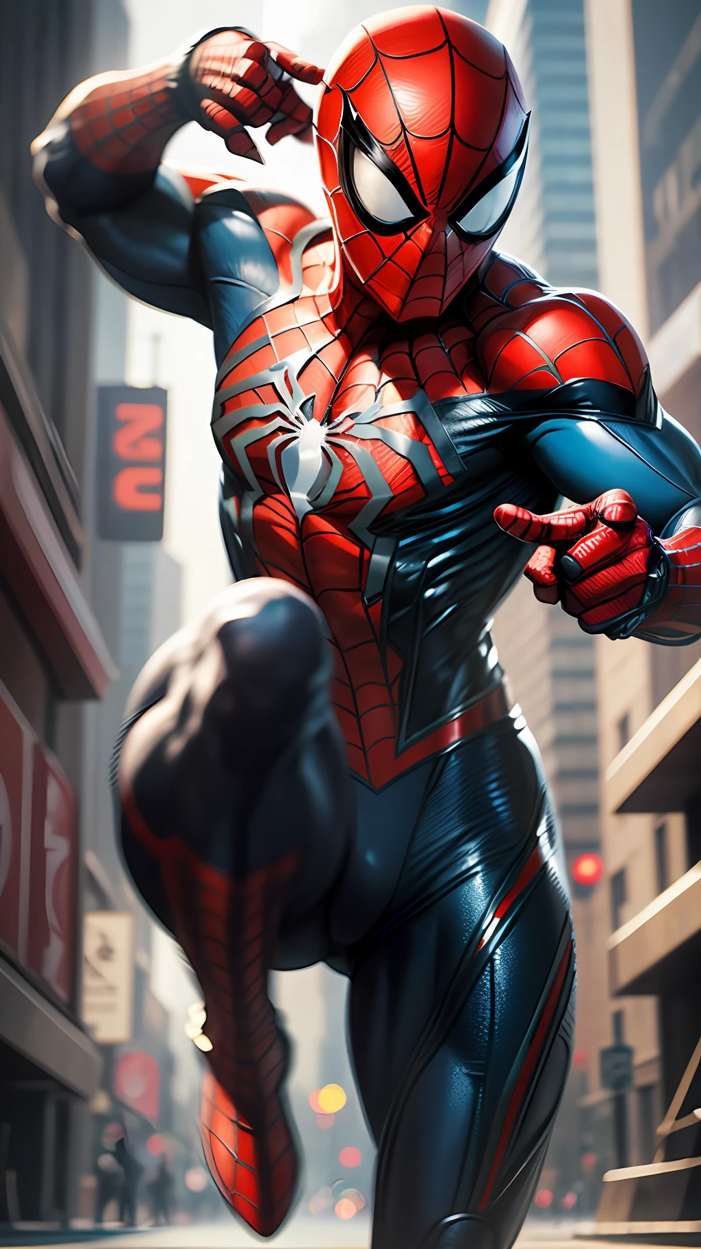 solo, masterpiece, best quality, medium shot of Spider-Man, wonder, fighting stance, dynamic angle (ultra realistic 8k) --auto --s2