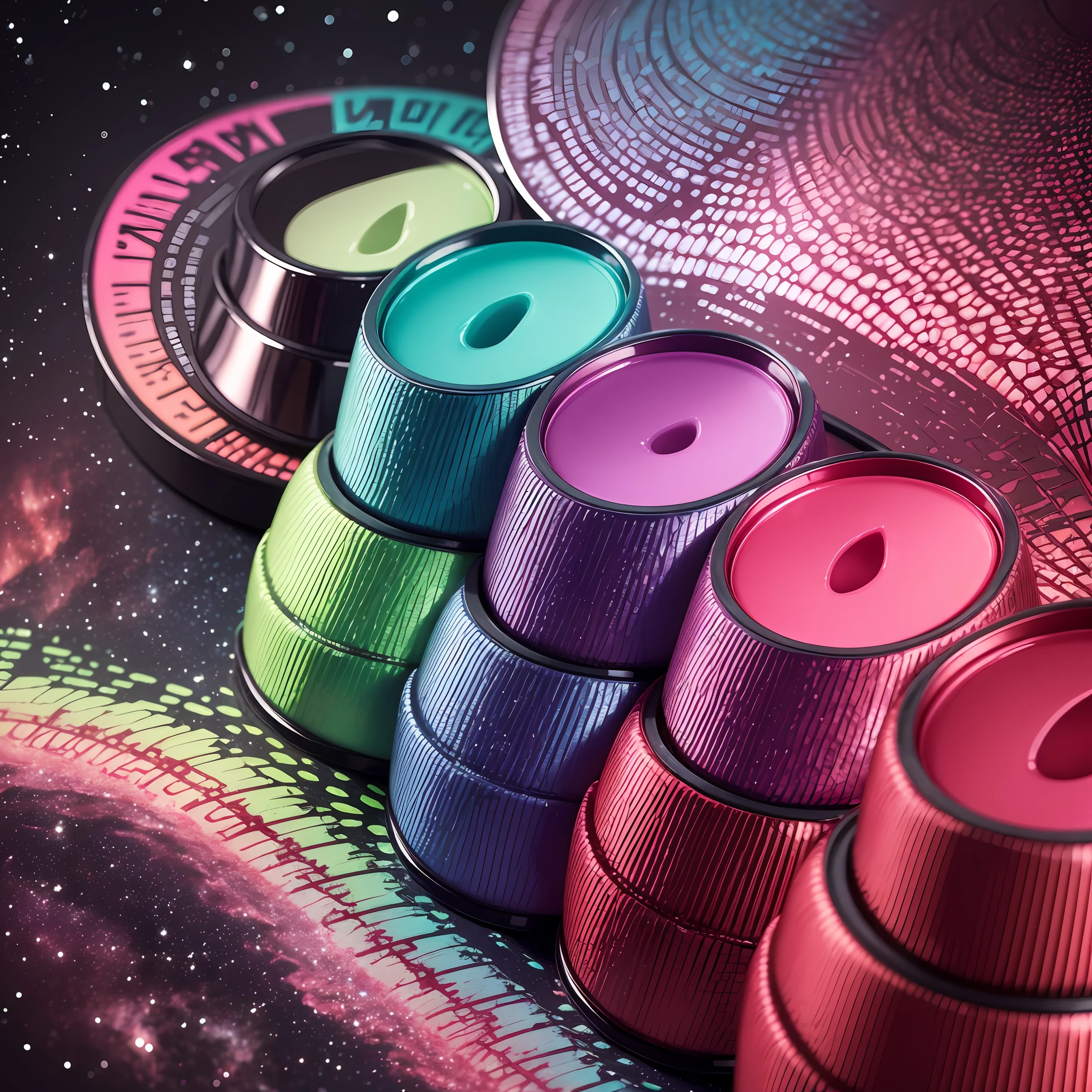 A lipstick product with 4 shades, in the background the aurora borealis, lipstick, makeup, Brazilian woman, apothecary, woman in makeup. --auto --s2