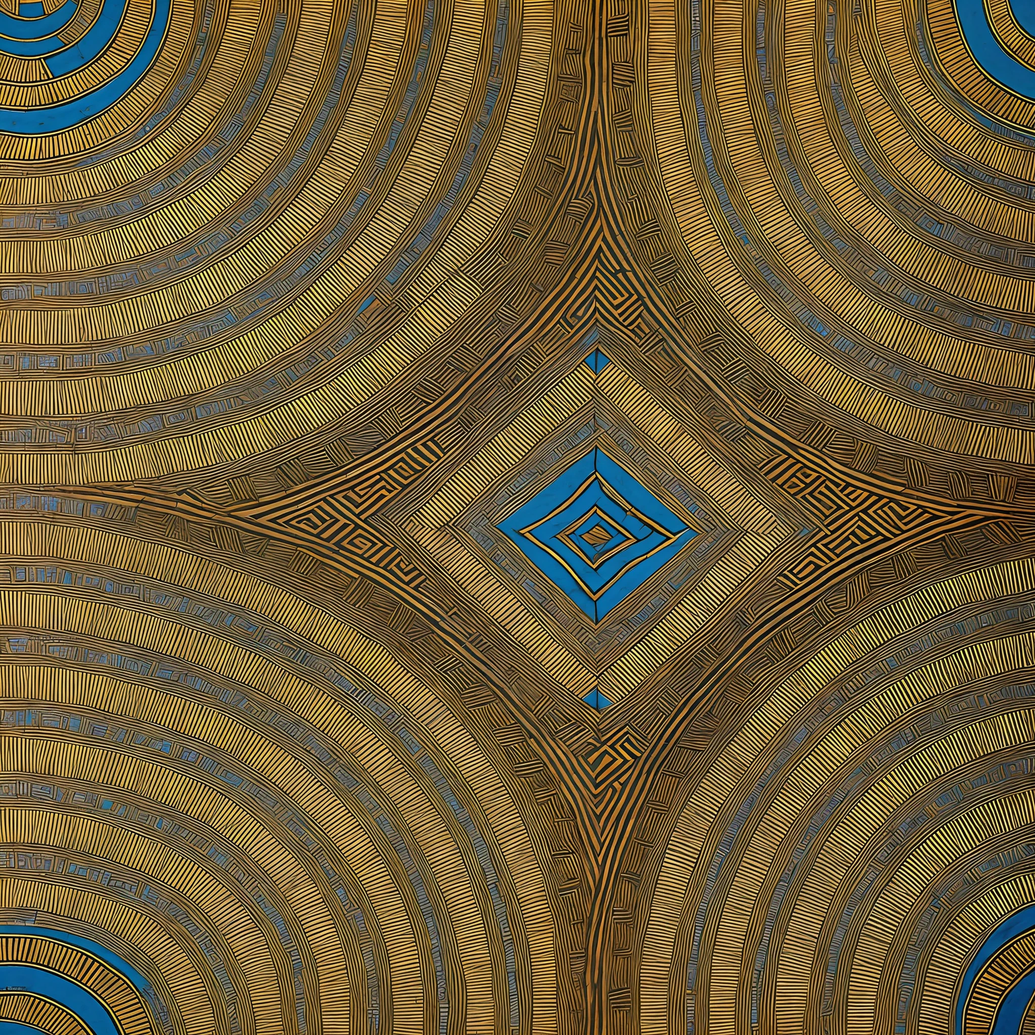 African Geometries Unveiled
Description: Craft a visually captivating series of artworks that showcase the intricate geometric patterns found in African culture. Each image should possess a touch of elegance and be adorned with colors reminiscent of Africa, ensuring no two pieces are alike, resulting in a truly unique and enchanting collection.