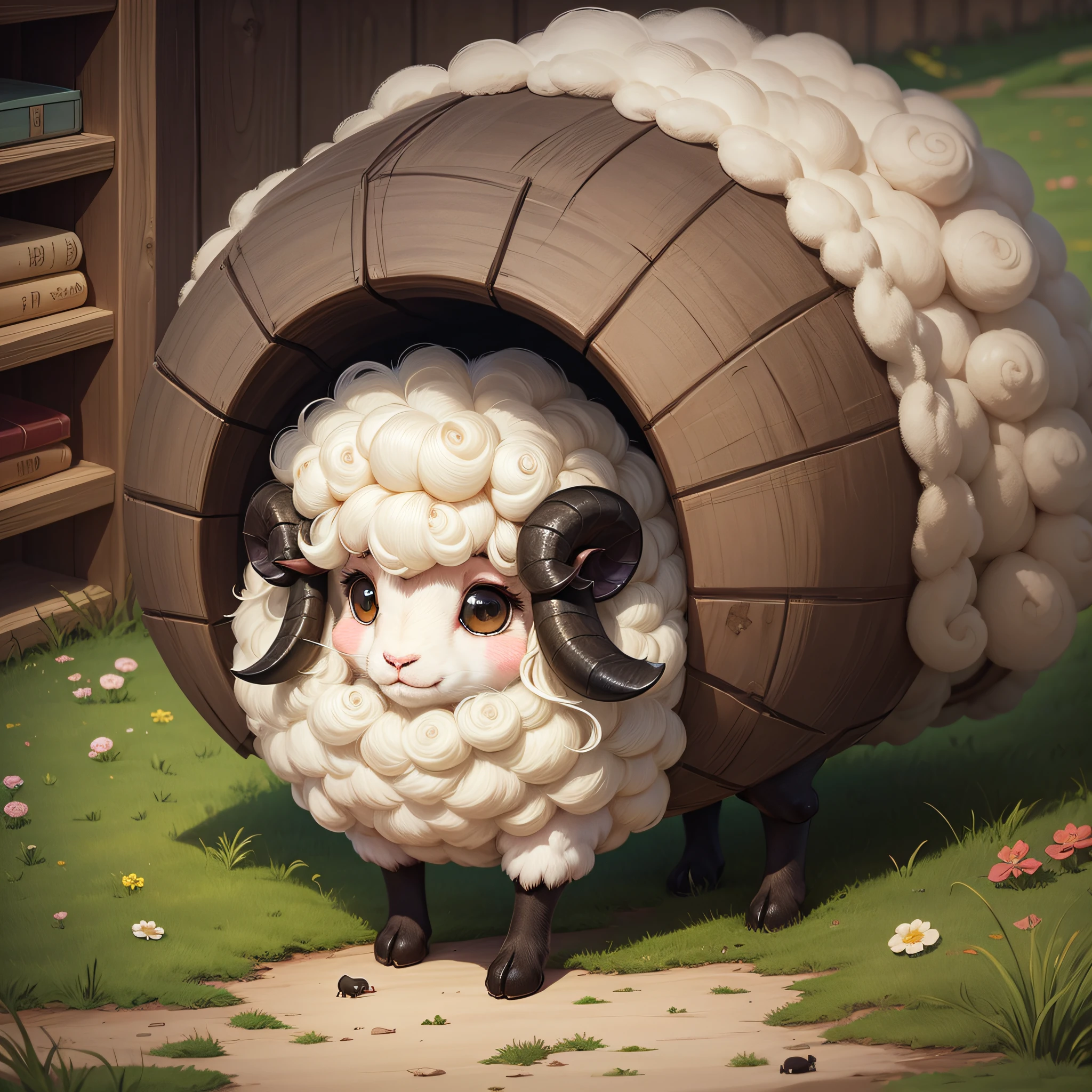 sheep, sheep, kawaii, cute, cute, 2d, drawing --auto --s2