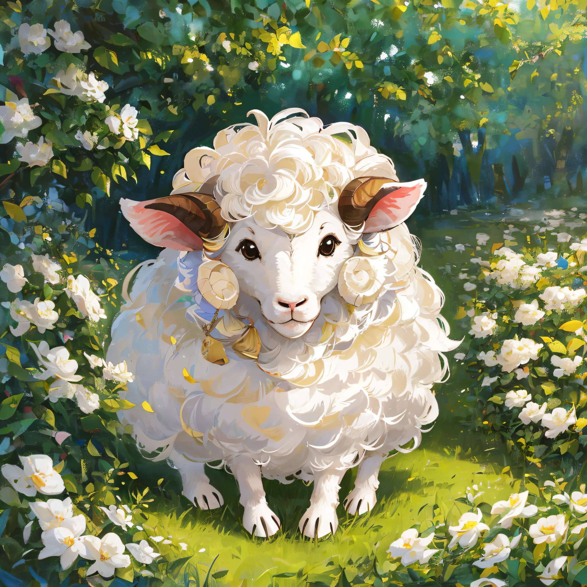 best quality, {best quality}, {highres}, animal, sheep, sheep, kawaii, cute, cute, 2d, drawing --auto --s2