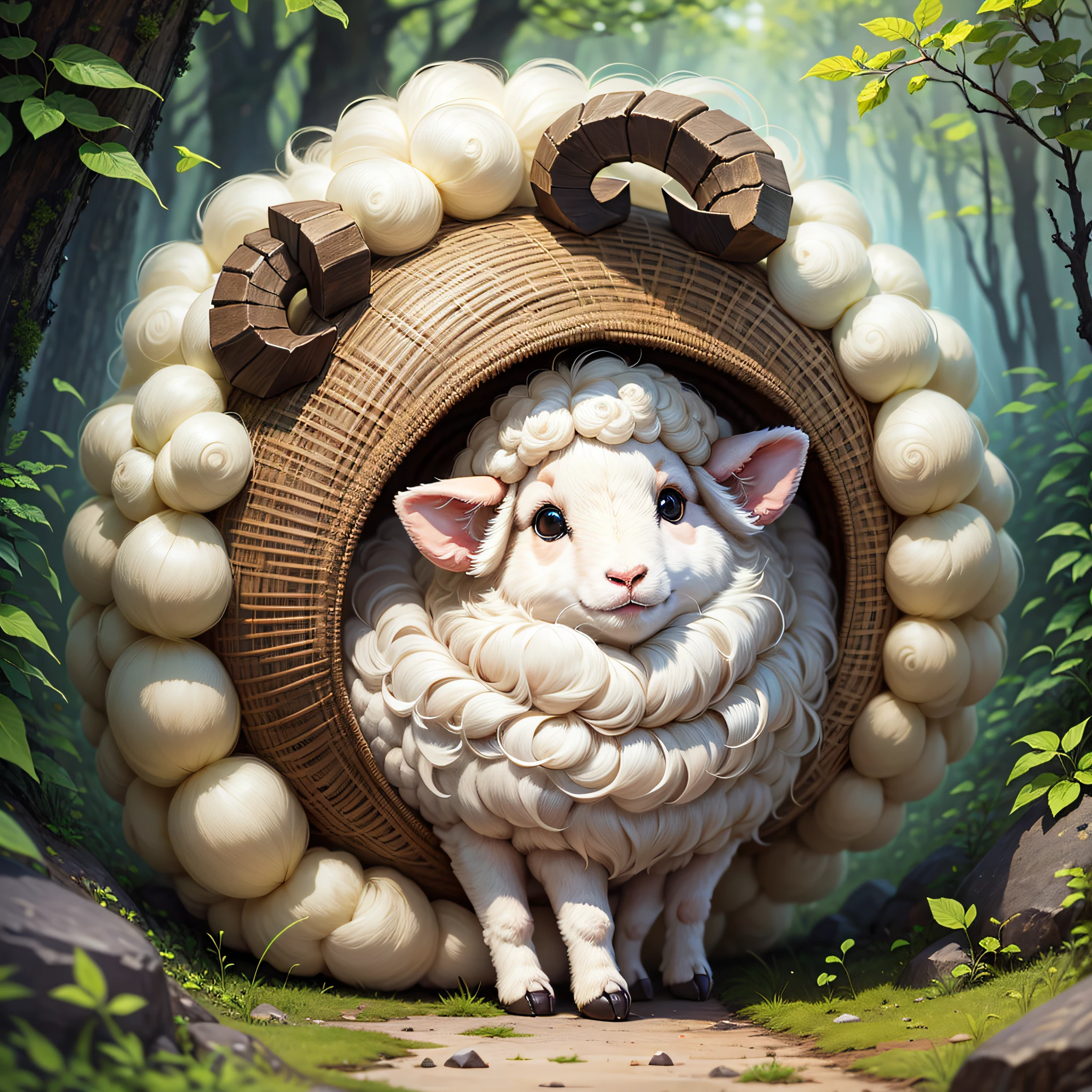 best quality, {best quality}, {highres}, animal, sheep, sheep, kawaii, cute, cute, cute, cute, fluffy, 2d, drawing --auto --s2