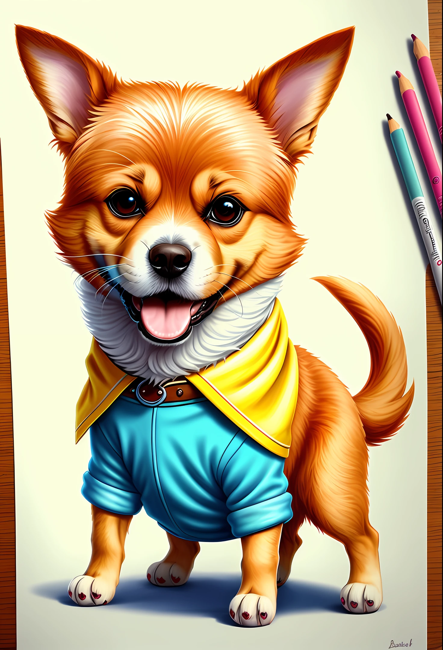 Cute dog drawing