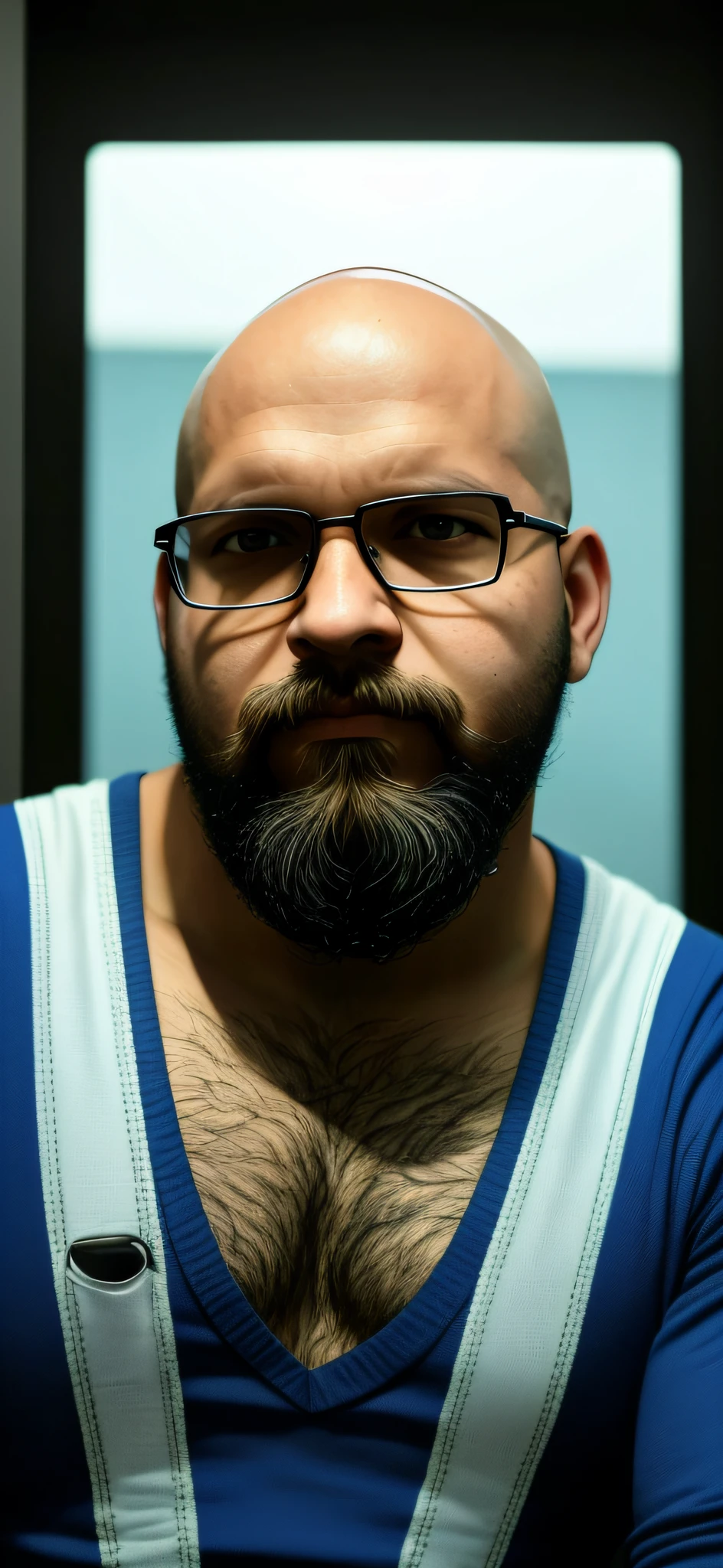 there is a bald man with a beard sitting in a chair, twitch streamer / gamer ludwig, david rios ferreira, taken in the early 2020s, danilo torres, high quality picture, andres rios, very very low quality picture, victor maristane, 8k selfie photograph, christian orrillo, 38 years old, avatar image