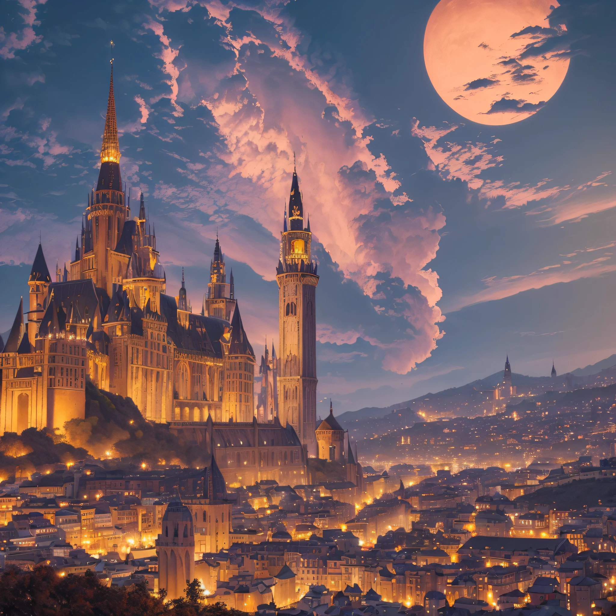 Masterpiece, best quality, {best quality}, {{masterpiece}}, {highres}, a city with a castle in the background, epic dragon, d&d dragon, dungeon and dragon art, a majestic gothic dragon, legendary dragon, colossal dragon, dragon, dragon art, red sky, lava, fire, flaming --auto --s2