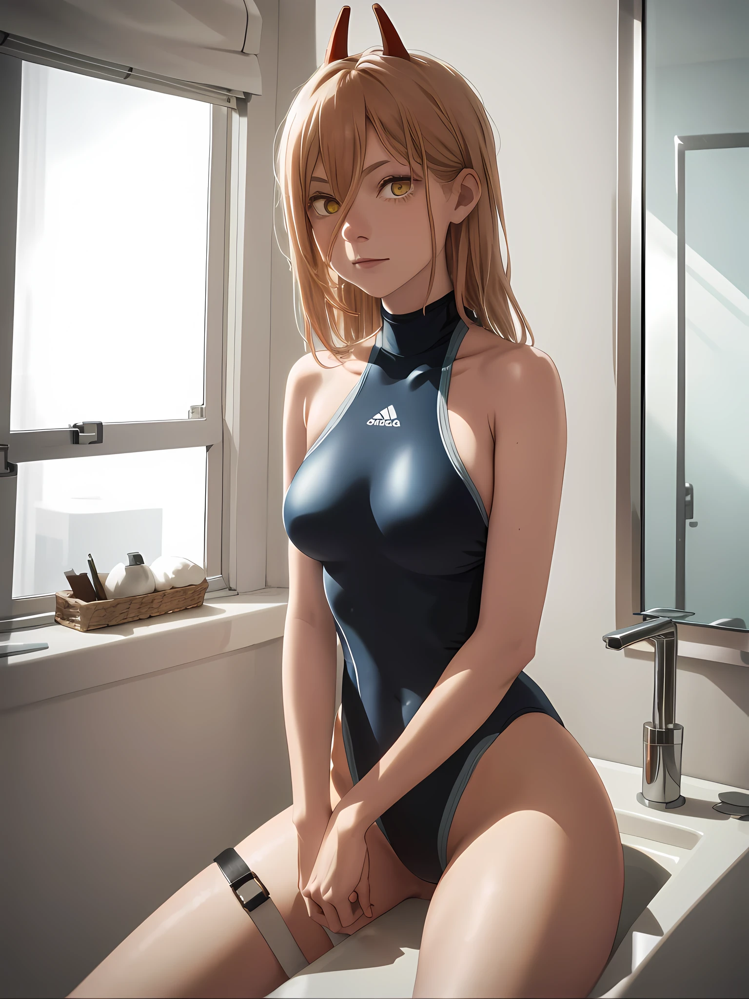 absurd, highres, ultra detailed, (1girl:1.3),
BREAK
, Create a minimalist design, with clean lines, simple shapes, and a focus on composition and balance.
BREAK
, Creates an atmosphere of seduction , (((highneck swimsuit))),
BREAK
, Capture an image in low light, with minimal lighting and a focus on the subtle details and atmosphere of the scene.
BREAK
, Create a scene of a girl inside a bathroom sitting on the toilet with her panties down