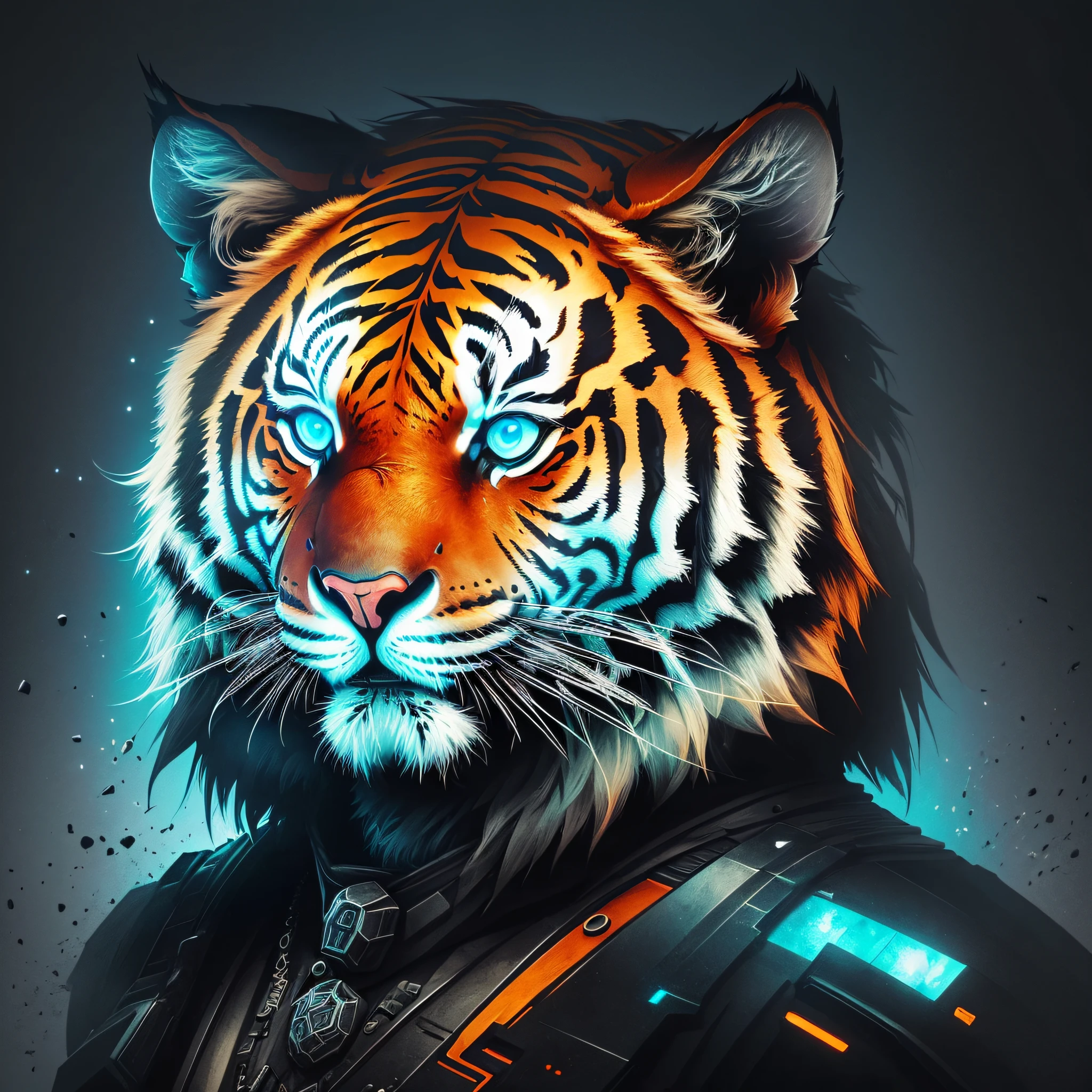 (Samdoesarts:1.3), nvinkpunk, cyberpunk, steel and ice, dystopian iron punk, flurry, particles, horrifying techno-organic mutation (tiger), portrait, backlighting, abstract, painting, painted by famous artist, ethereal, liquid, abstract, masterpiece, highly detailed, best quality, highest quality, realistic lighting, hyperdetailed, hyperrealism, limited flat color palette --auto --s2