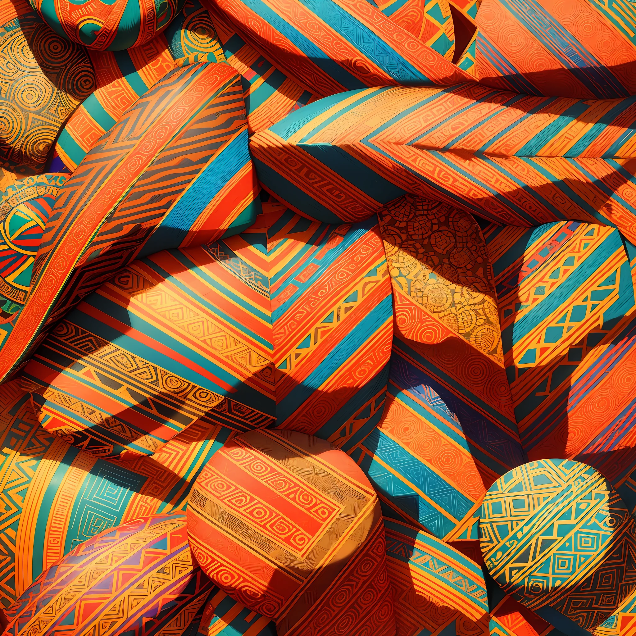 Afro Geometric Rhythms
Description: Explore the rhythmic beauty of African culture through AI-generated images that showcase intricate geometric patterns. Each artwork should exude a vibrant energy, combining harmonious shapes and colors inspired by Africa's rich heritage, resulting in a collection that embodies the rhythmic spirit of the continent. --auto --s2