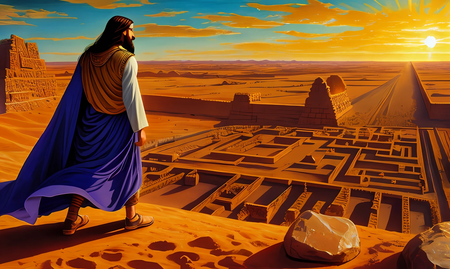 /imagine prompt: powerful and symbolic visual representation of the scene where Jesus steps on the serpent's head,, story board, gradient colors, adrian donoghue, bill mantlo, kelly freas, 14mm, mozarabic, sumerian empire, ptolemaic, fairytale, cinematic, coptic art, documentary photography, hyper realism, impressionism, desert background