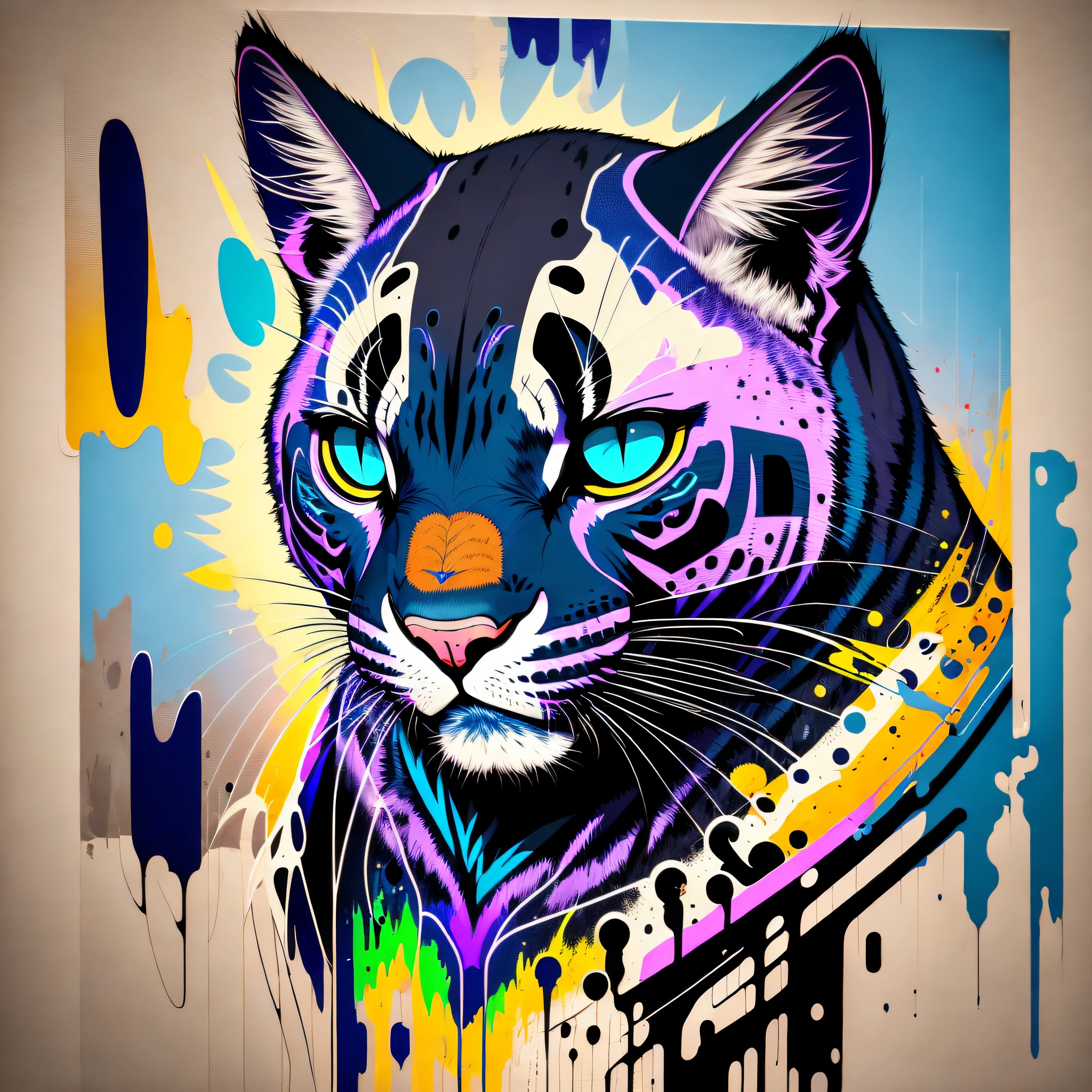 (samdoesarts:1.3), nvinkpunk, articules, horrifying techno-organic mutation (panther), portrait, backlighting, abstract, painting, painted by famous artist, ethereal, liquid, abstract, masterpiece, highly detailed, best quality, highest quality, realistic lighting, hyperdetailed, hyperrealism, colors, colorful, coat, sweatshirt --auto --s2