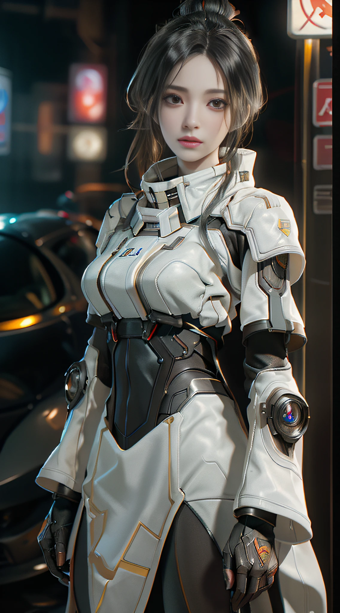 ((Best quality)), ((masterpiece)), (detailed:1.4), 3D, an image of a beautiful cyberpunk female,HDR (High Dynamic Range),Ray Tracing,NVIDIA RTX,Super-Resolution,Unreal 5,Subsurface scattering,PBR Texturing,Post-processing,Anisotropic Filtering,Depth-of-field,Maximum clarity and sharpness,Multi-layered textures,Albedo and Specular maps,Surface shading,Accurate simulation of light-material interaction,Perfect proportions,Octane Render,Two-tone lighting,Wide aperture,Low ISO,White balance,Rule of thirds,8K RAW,