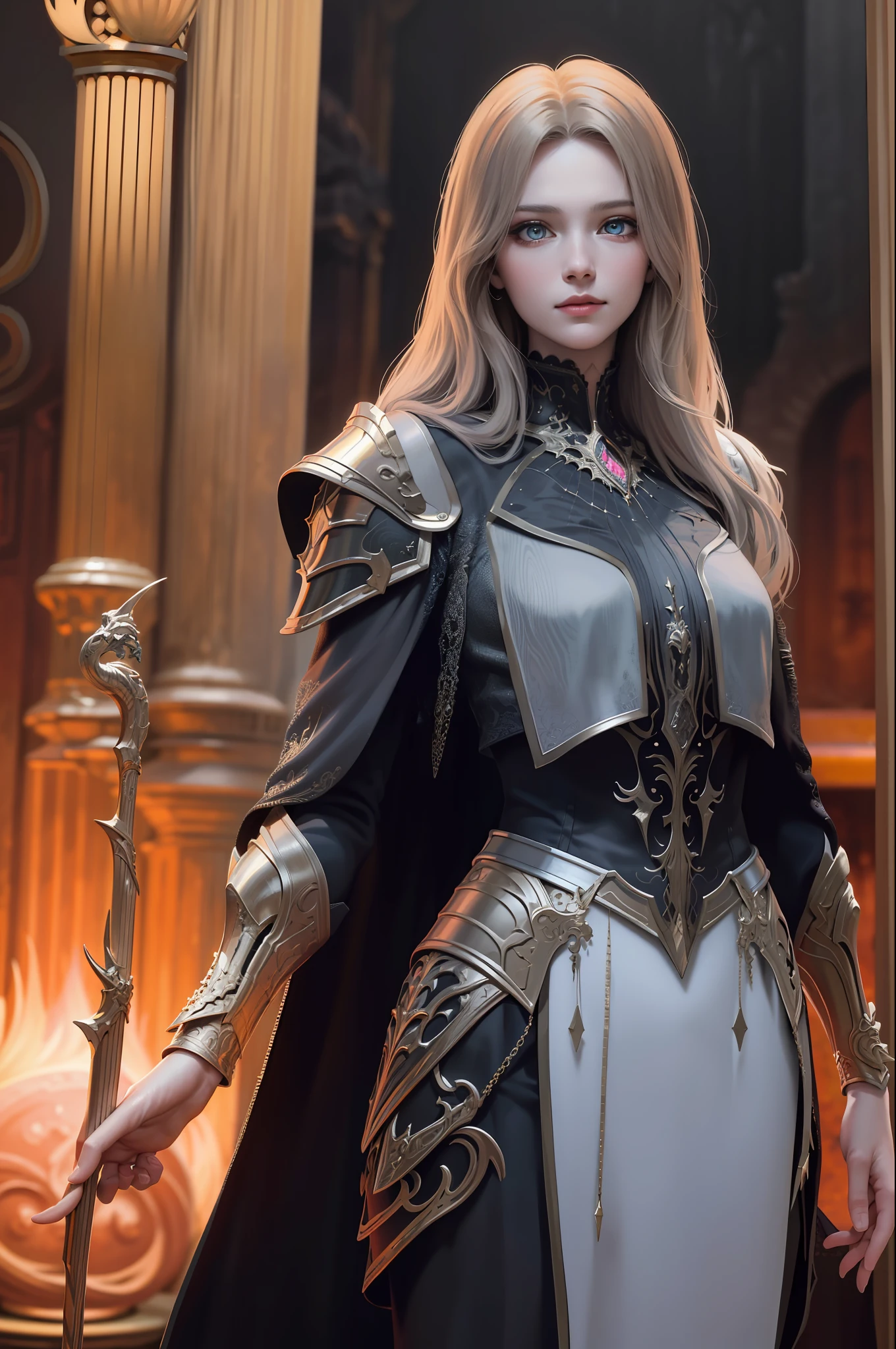 (Realistic: 1.3), (Complex Details: 1.15), Painting \ (Artwork), ((Masterpiece, Best Quality)), ((Cinema Light)), Sauron, Horror, Dark Fantasy \ (Style\), Detailed Armor, Beautiful and Meticulous Eyes,