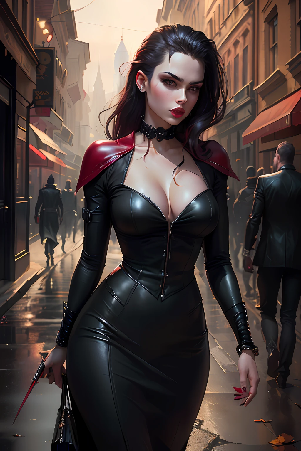 Superhero in black and red clothing