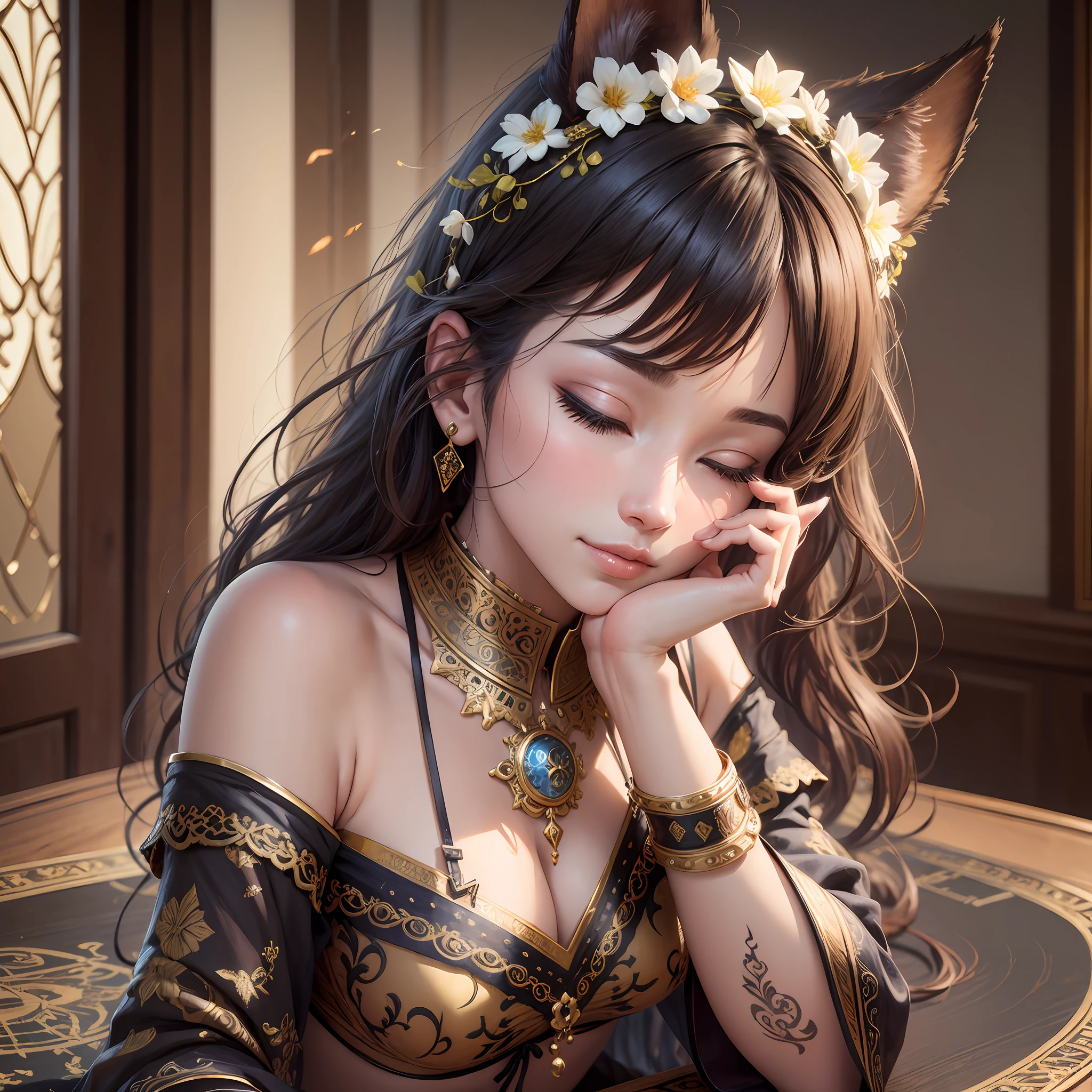 Man, cute, blinking an eye, sensual, blinking, 8k, leaning over the table, intricate details, ultra realistic --auto --s2