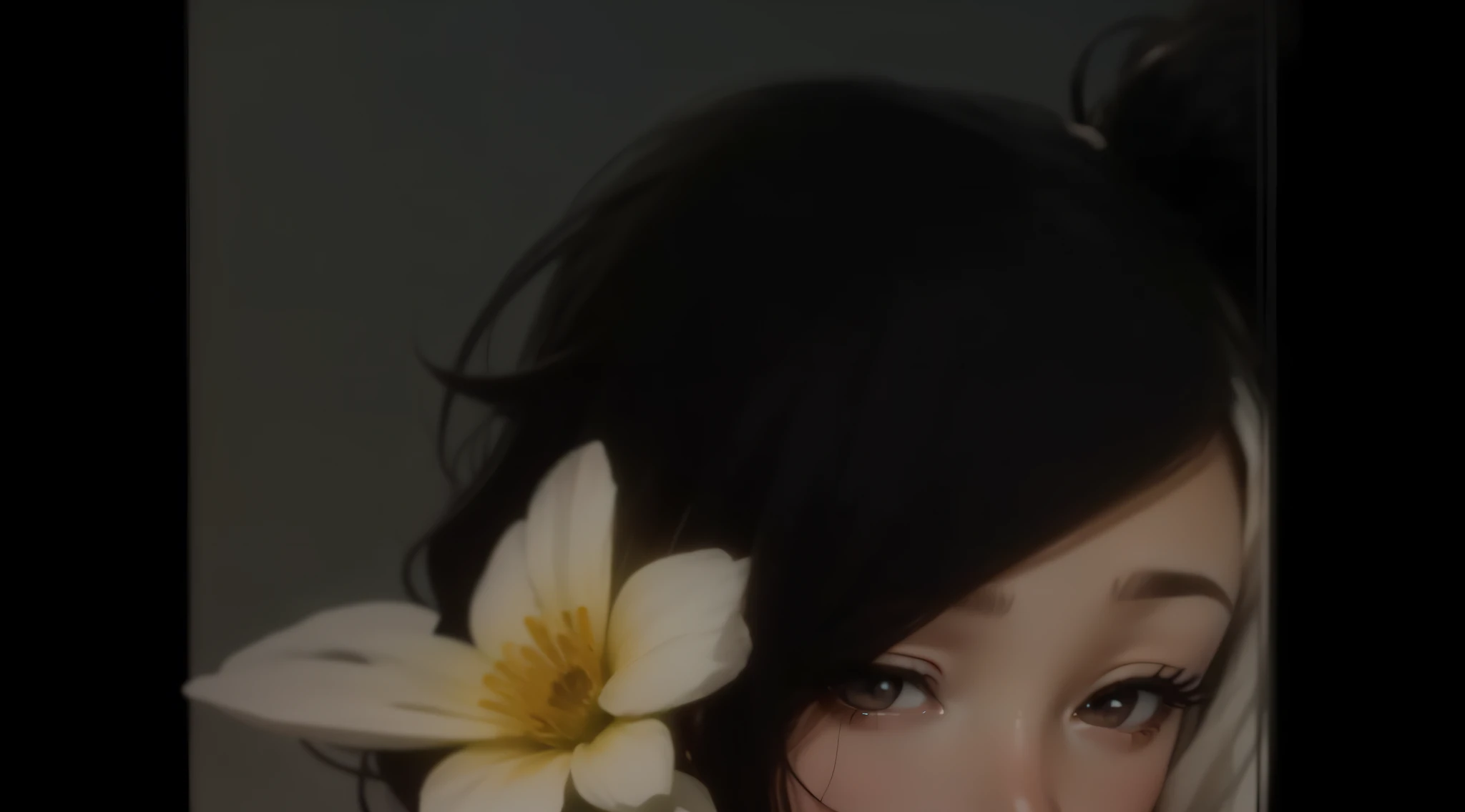 Girl with flower in ear anime style --auto --s2
