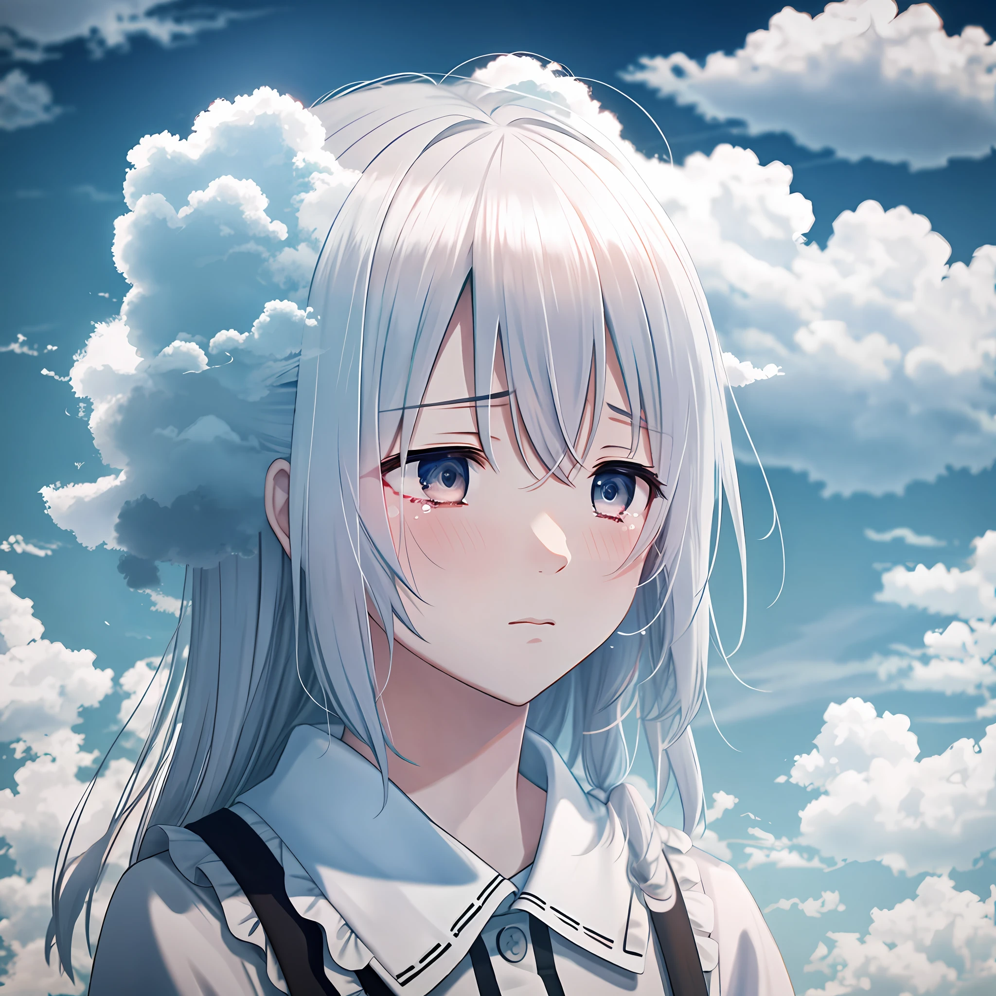 A cloud with weeping eyes