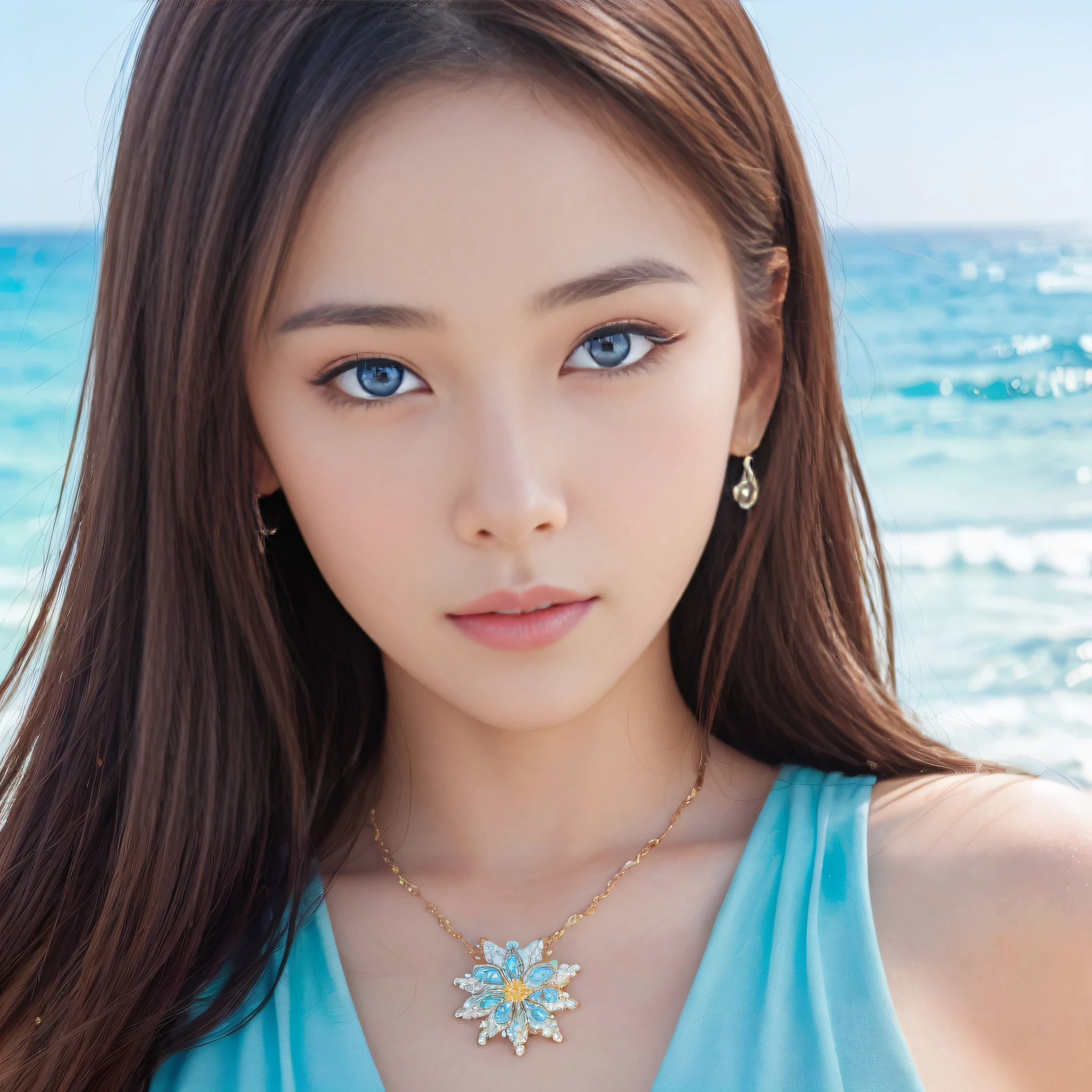 (1 girl:1.3), Solo, ((((Highly detailed face)))), ((Highly detailed eyes and face)))), Beautiful detail eyes, unified 8k wallpaper, ultra detailed, beautiful and beautiful, beautiful, masterpiece, best quality, original, masterpiece, ultra fine photography, best quality, ultra high definition, realistic realism, sunlight, full body, whole body: 1.3, standing on the beach, amazing beauty, dynamic poses, delicate face, brilliant eyes, (from the front), 🏖 , , 🌊 🌈