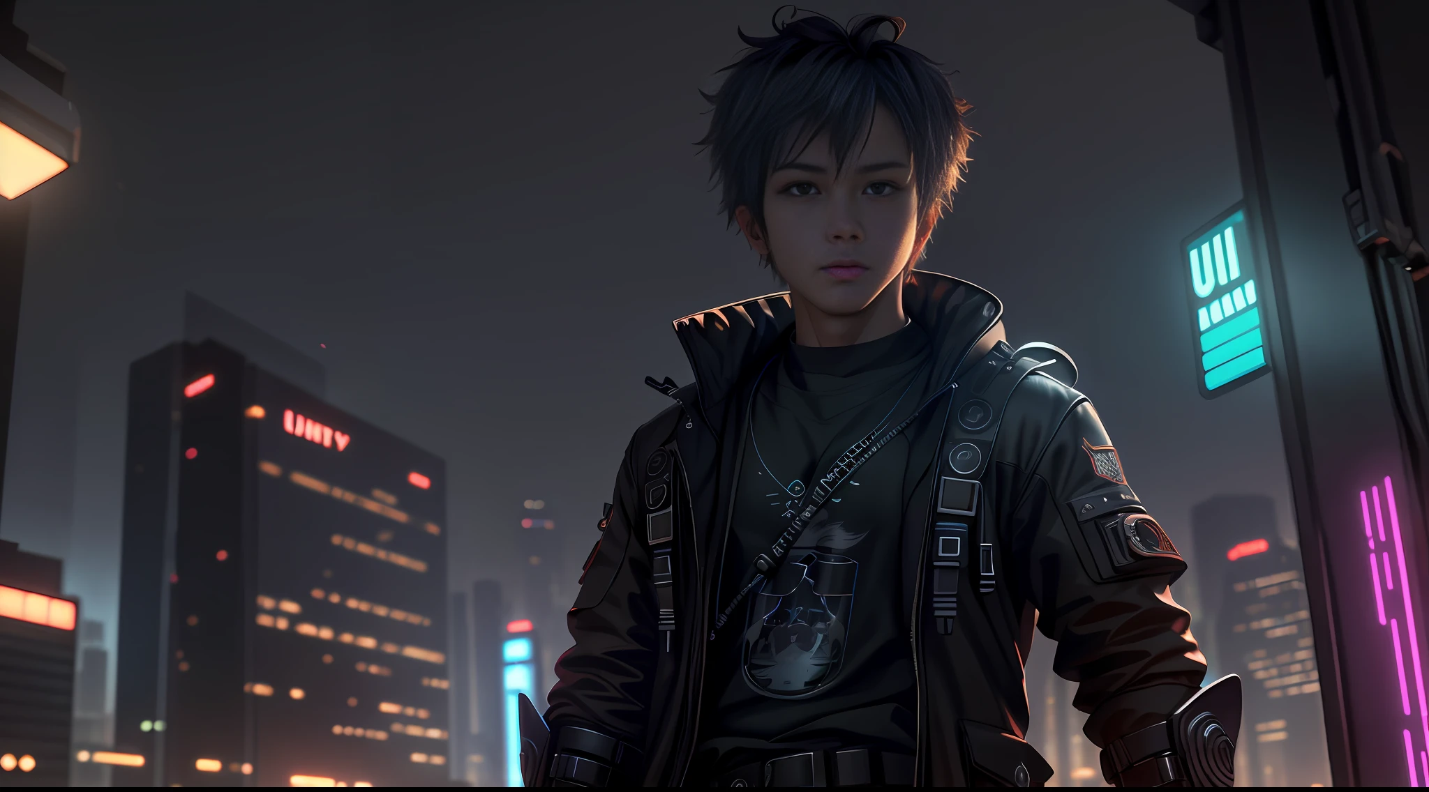 ultra detail, high resolution, ultra detailed, best quality, amazing, top quality, extremely detailed CG unity 8k wallpaper, cinematic lighting, cat fanboy, cyberpunk, dark boy
