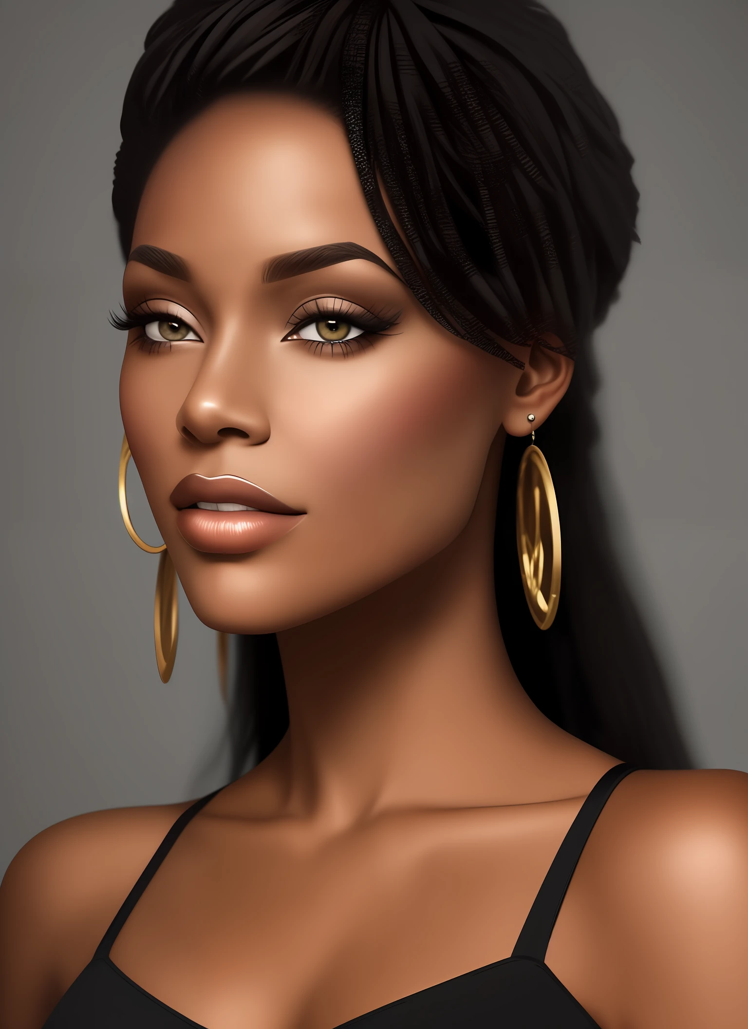 Ultrarealistic beautiful black woman