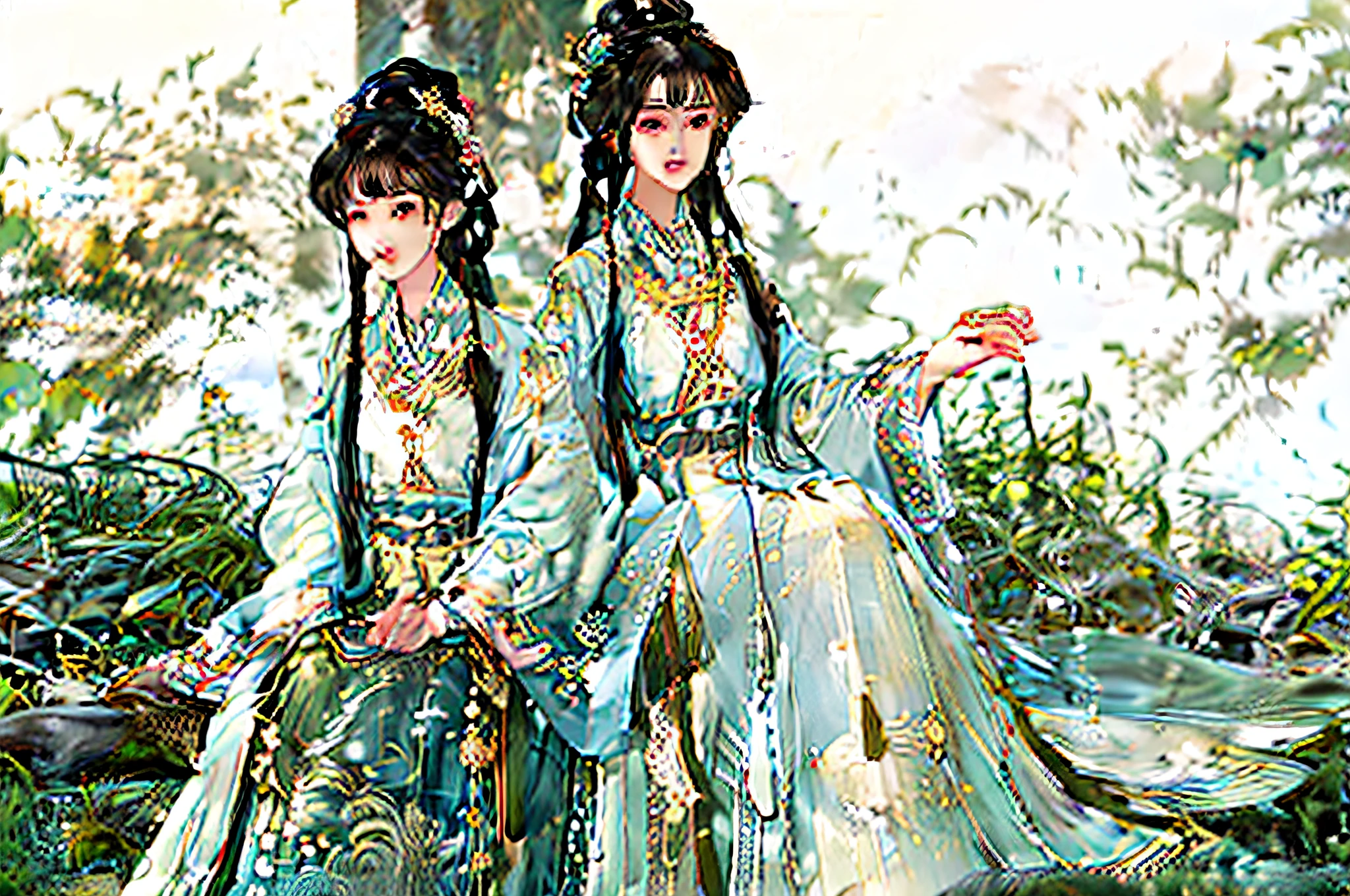 Absurd, High Resolution, Ultra Detailed, (1 Girl, Fan in Hand, Solo: 1.1), Mecha, Regular, Fashion Pose, ((8-bit Style)), Textile Art, Fiber Treatment, Weave Design, Fabric Collage, Quilting, Embroidery, Innovative Technology, Haptic Creation