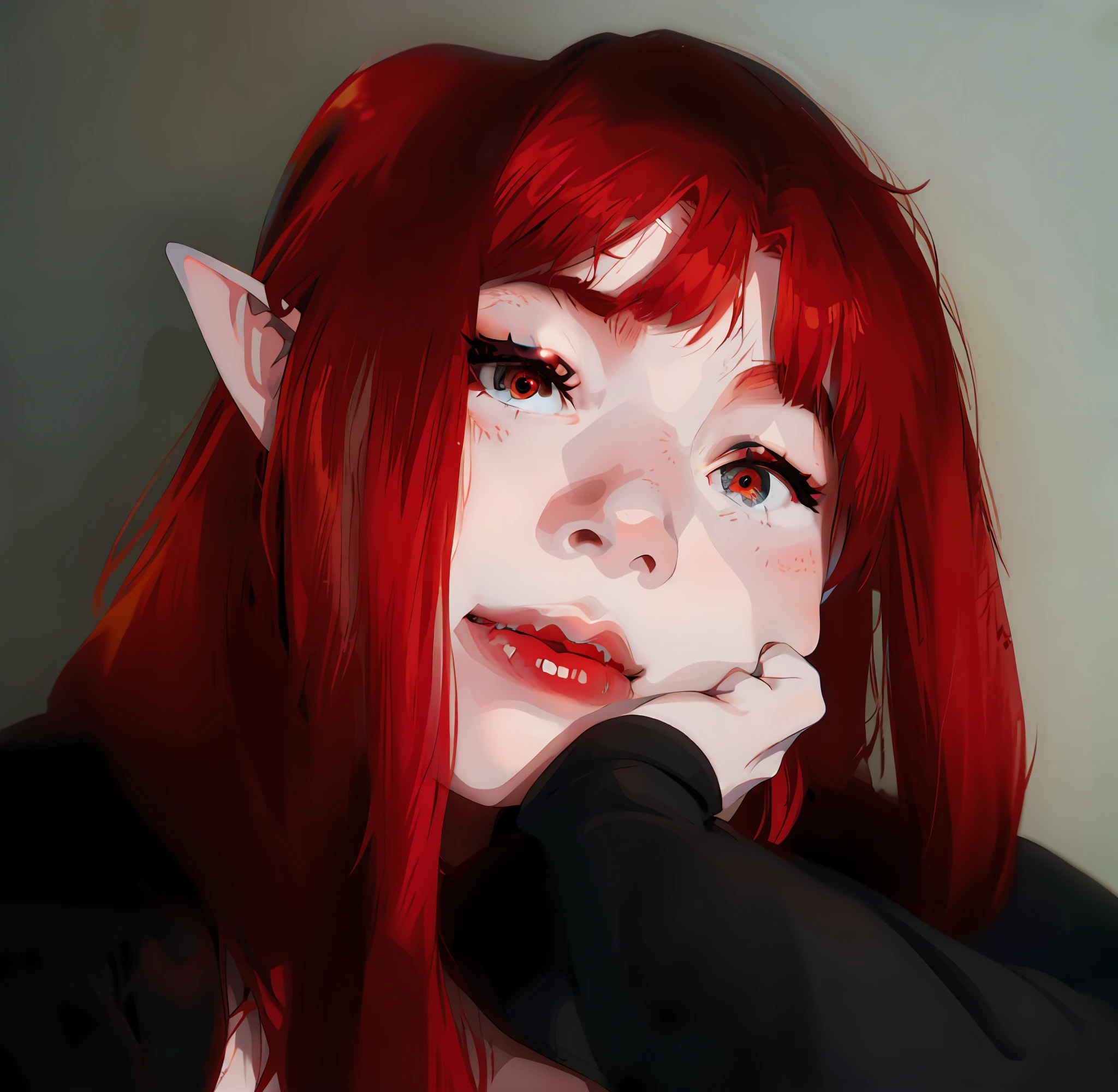 Slightly closed vampire eye