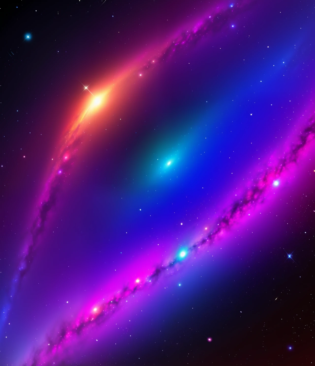 Image of a galaxy with gradient colors