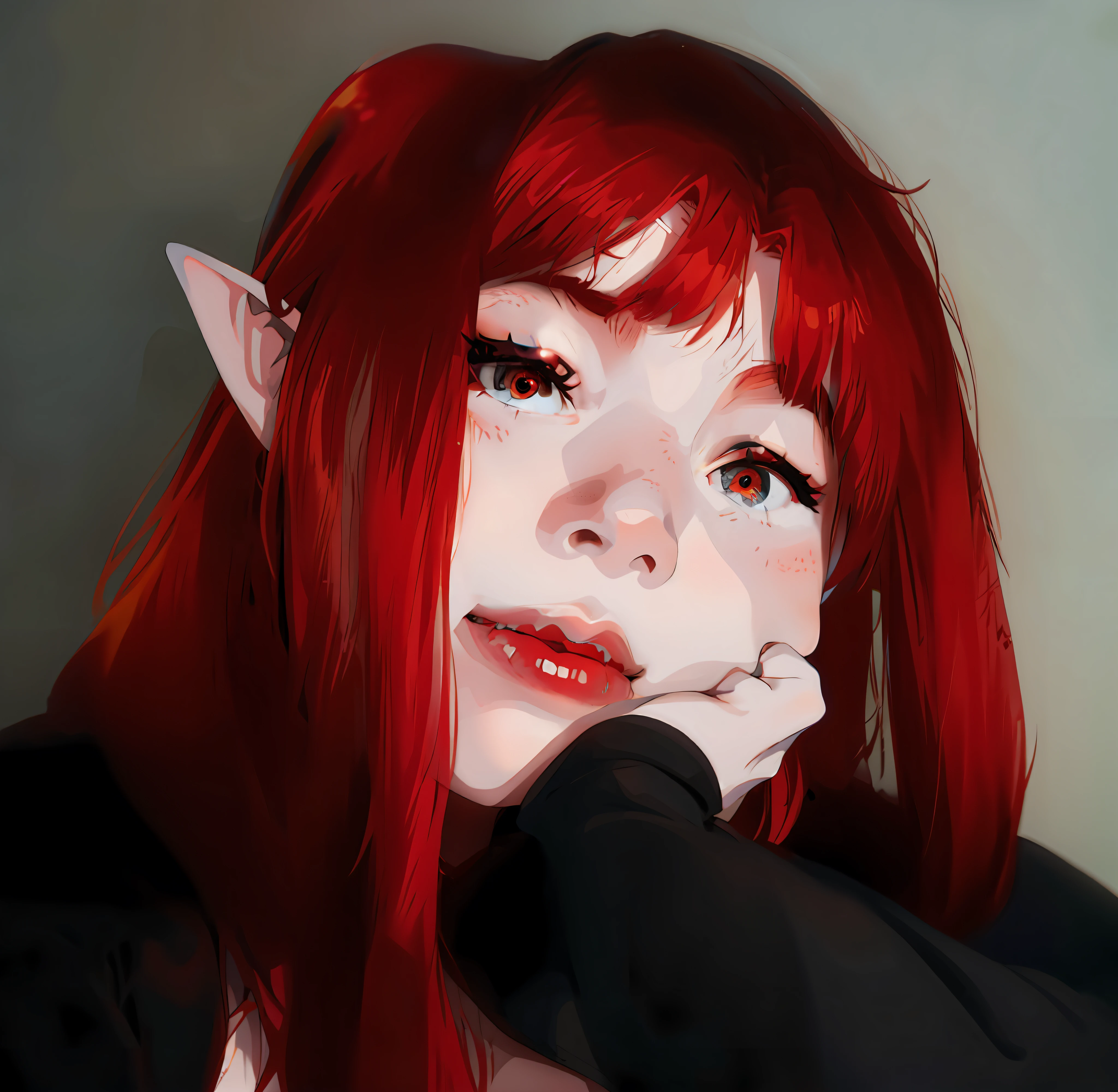 Slightly closed vampire eye