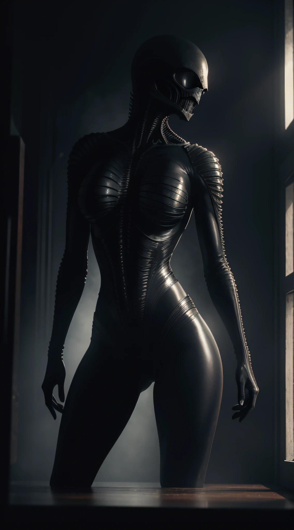 Gárgula, Gótico, pesadelo, corpo inteiro, pose de ataque, H. R. Giger, xenomorph, high detail, Gothic art, Hyperrealism, god rays, ray tracing, backlighting, film grain, UHD, masterpiece, anatomically correct, textured skin, super detail, high details, 8k, best quality, award winning