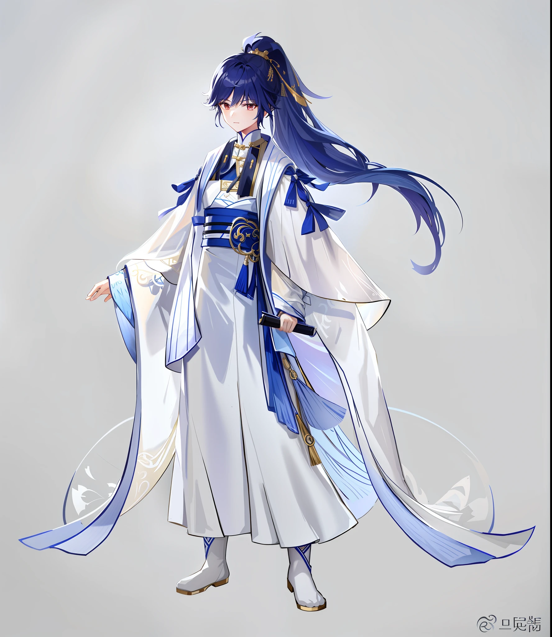 The teenager in the image of Arad is wearing silver Hanfu, full body fairy tale, moon-themed costume, wearing long and fluent clothes, full body martial arts, Kurose Jinyao, palace, a teenager in Hanfu, flowing magic robes, flowing hair and robes, Onmyoji detail art, wearing flowing robes
